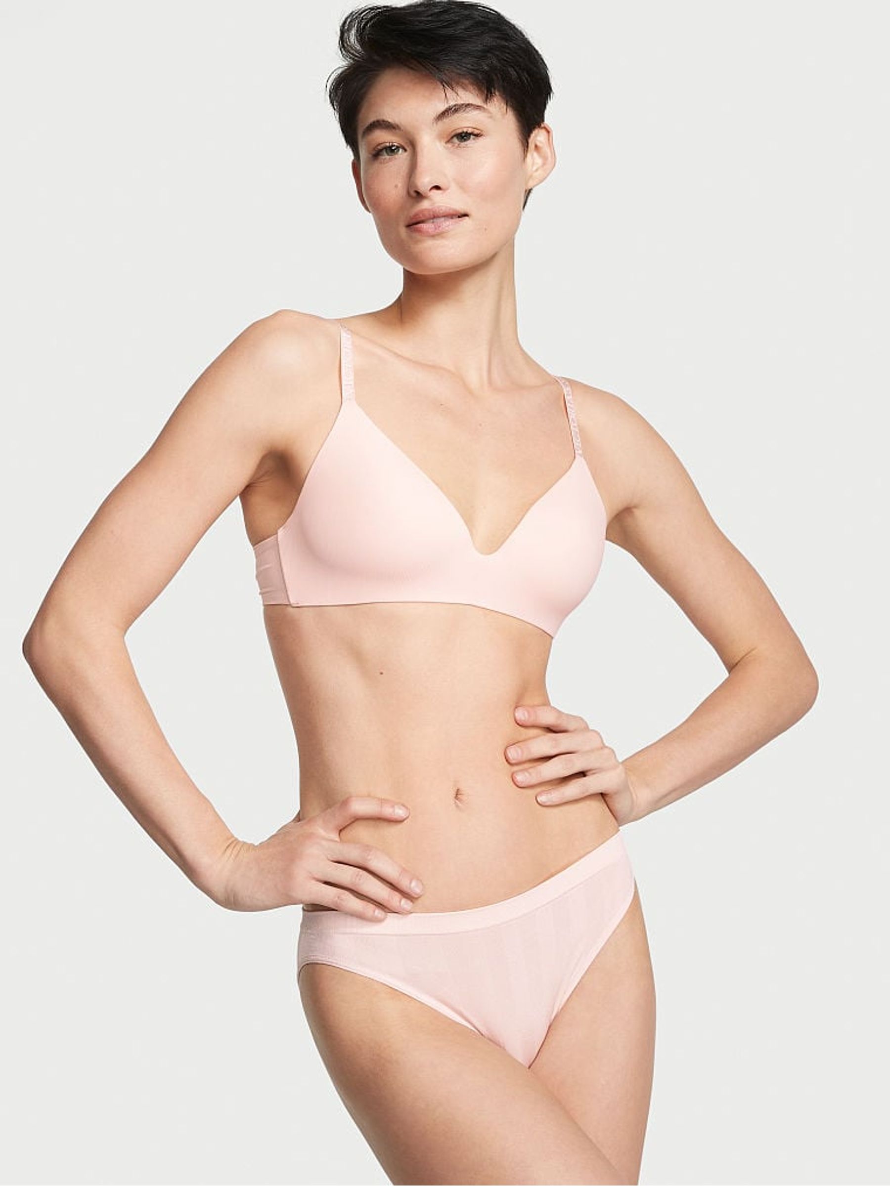 Purest Pink Seamless Rib Bikini Knickers - Image 1 of 3