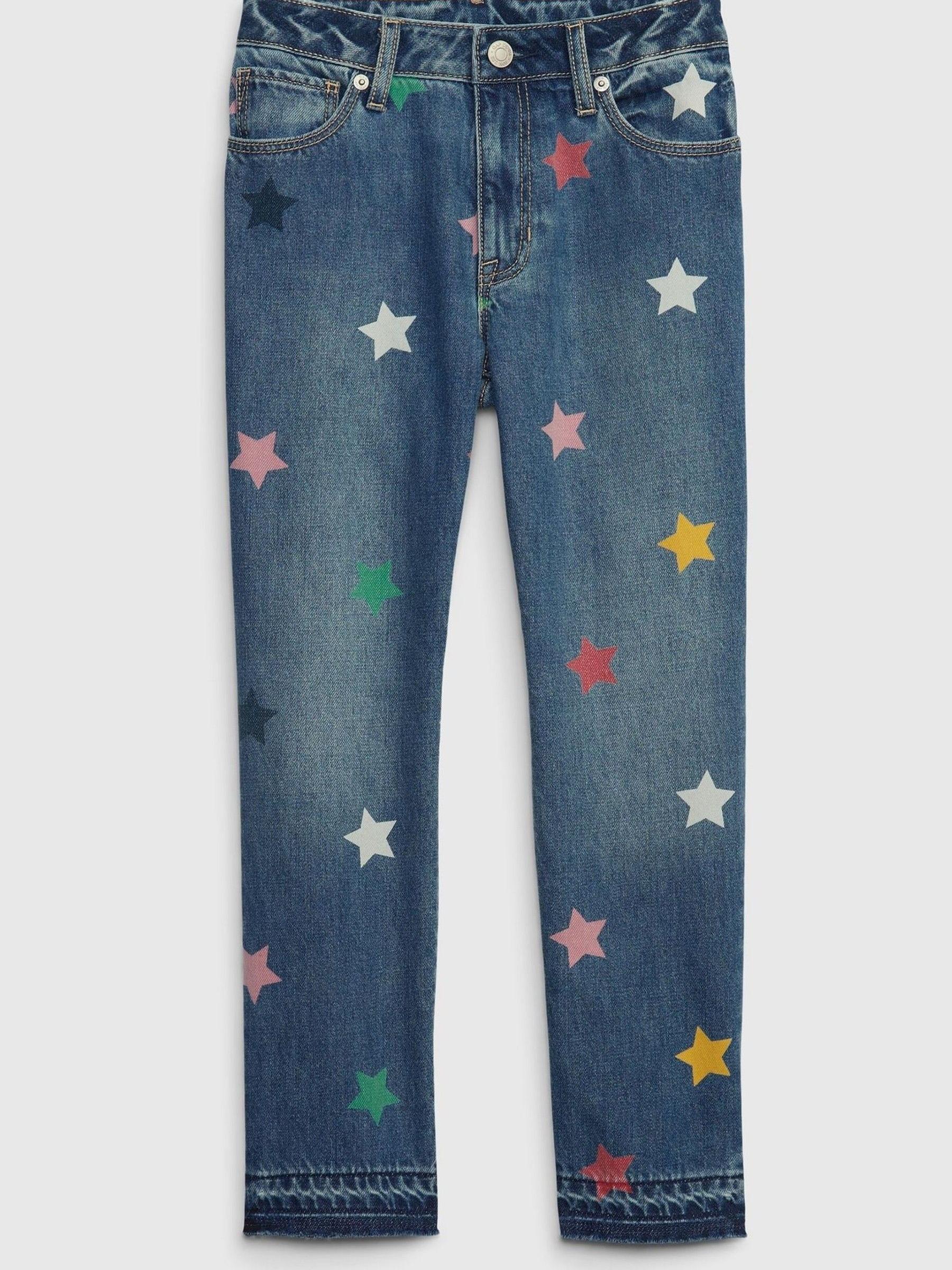 Mid Wash Blue Mid Rise Star Girlfriend Jeans - Image 1 of 4