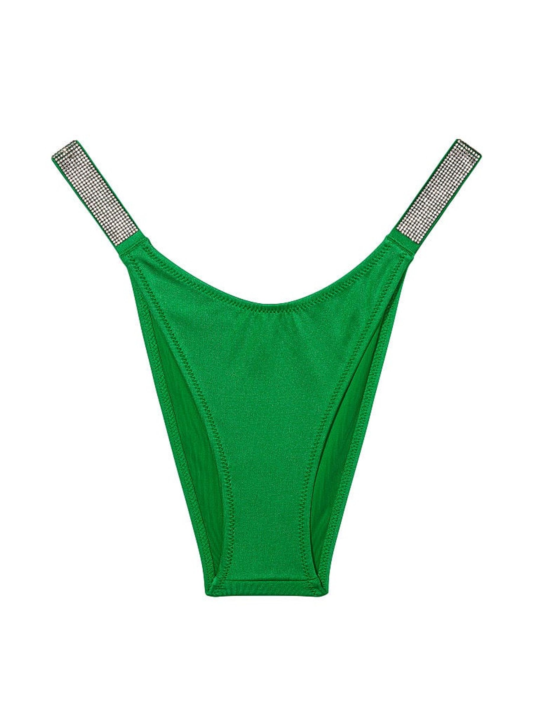 Verdant Green Brazilian Shine Strap Swim Bikini Bottom - Image 3 of 4
