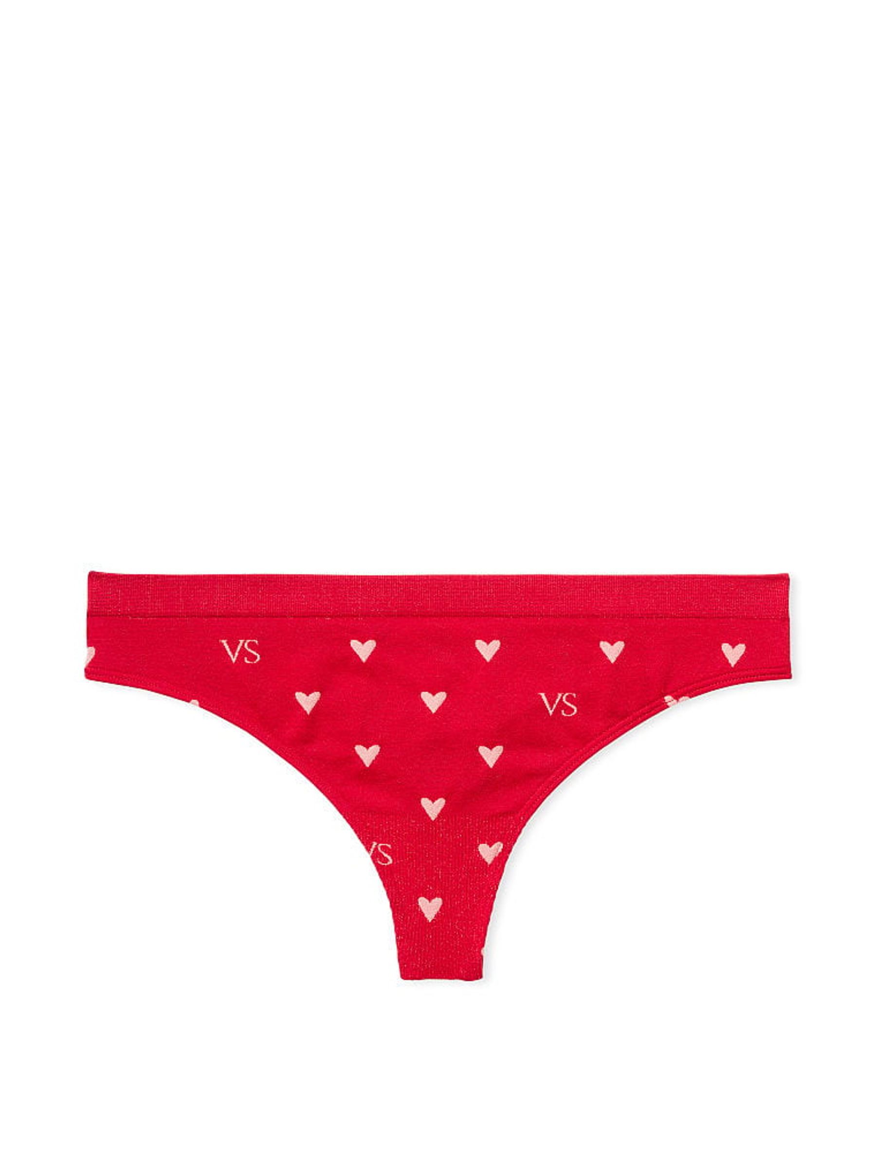 Lipstick Vs Heart Logo Printed Seamless Thong Knickers - Image 3 of 3