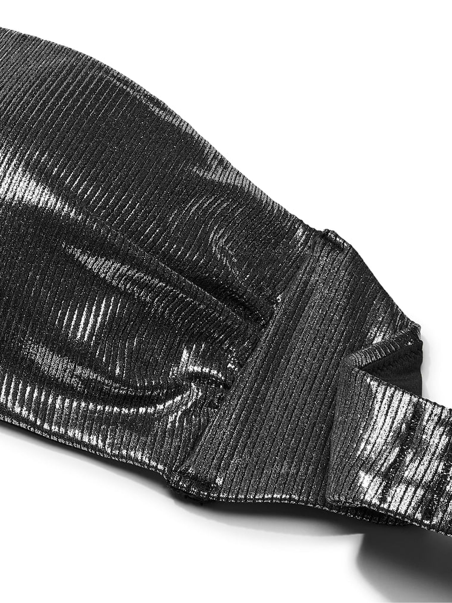 Silver Foil Rib Bandeau Swim Bikini Top - Image 4 of 4