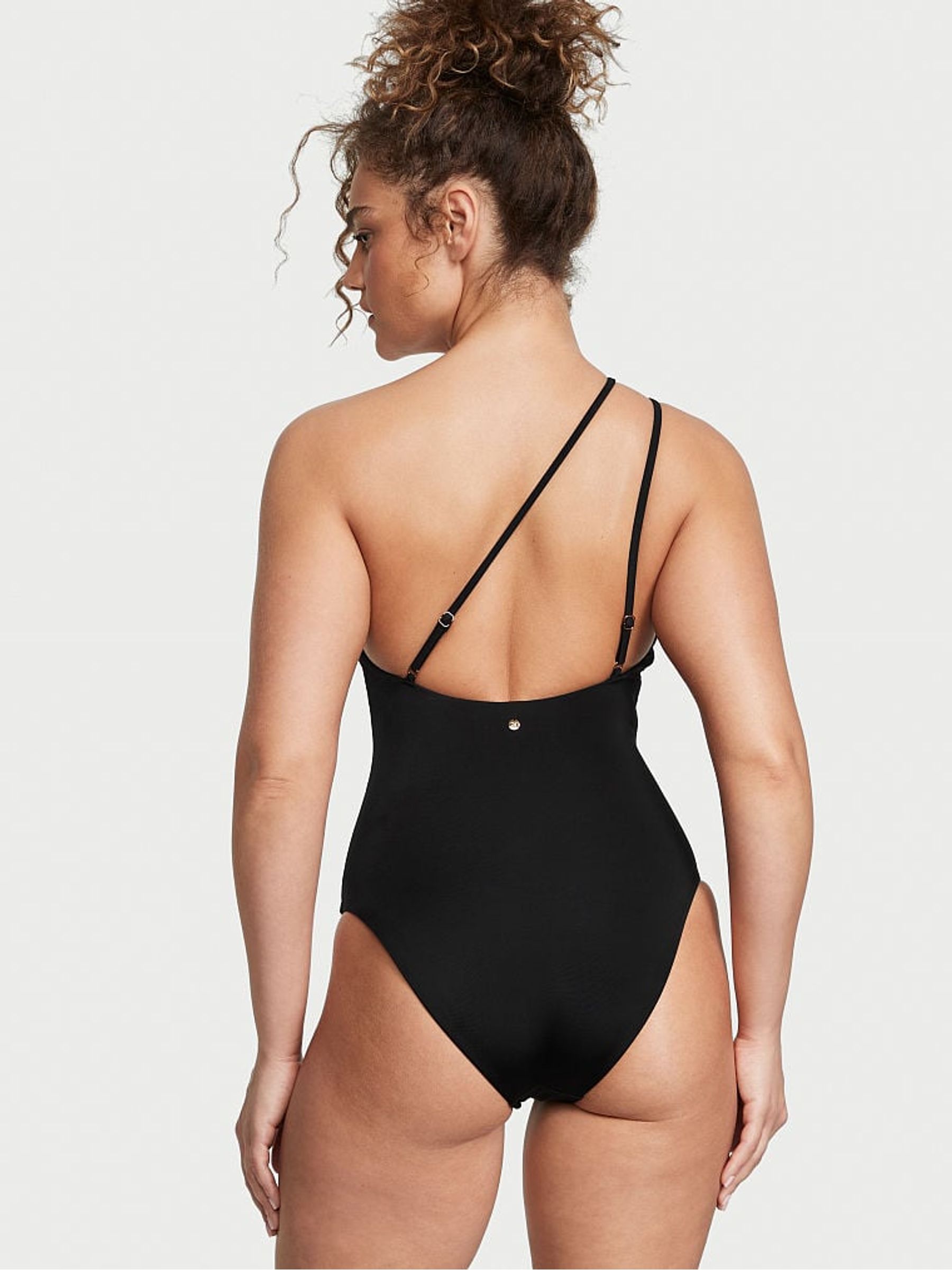 Black Nero Cut Out One Shoulder One Piece Swimsuit - Image 2 of 3