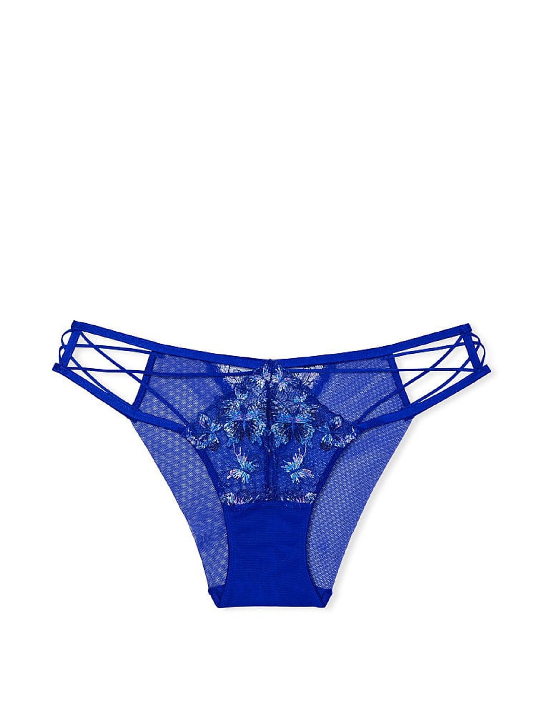 Blue Butterfly Embroidery Bikini Embroidered Knickers - Image 3 of 4