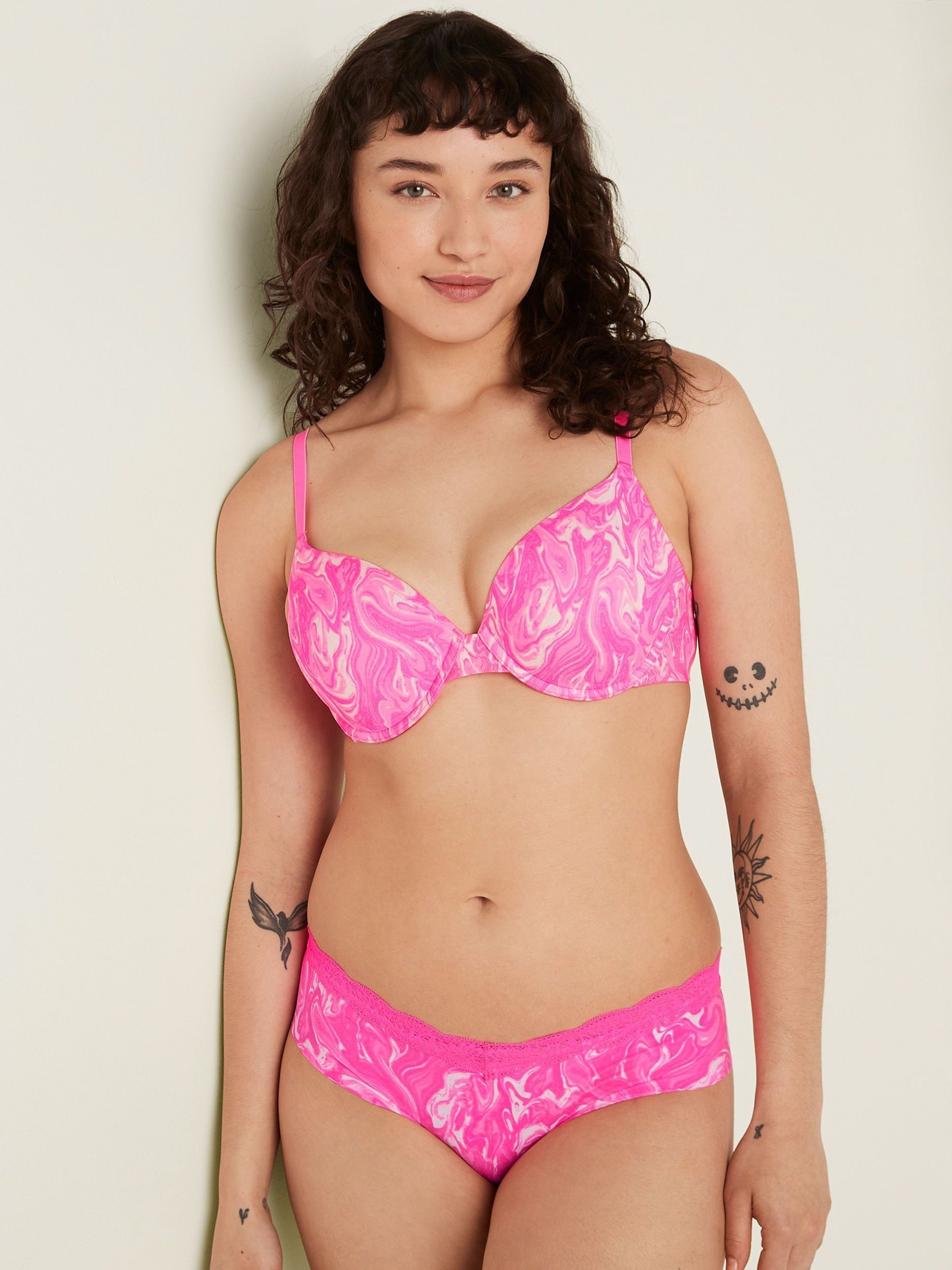 Atomic Pink Marble Smooth Push Up Bra - Image 2 of 5