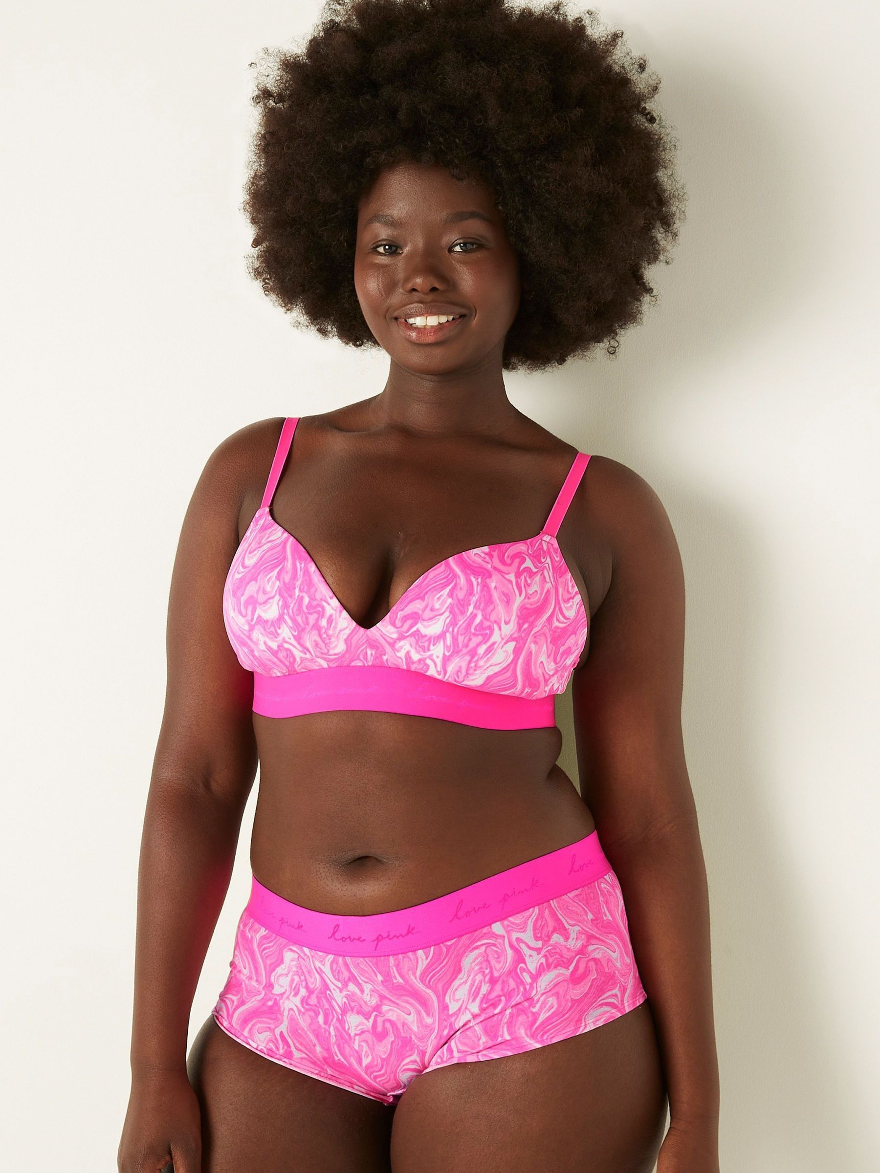 Atomic Pink Marble Non Wired Push Up Smooth T-Shirt Bra - Image 1 of 5
