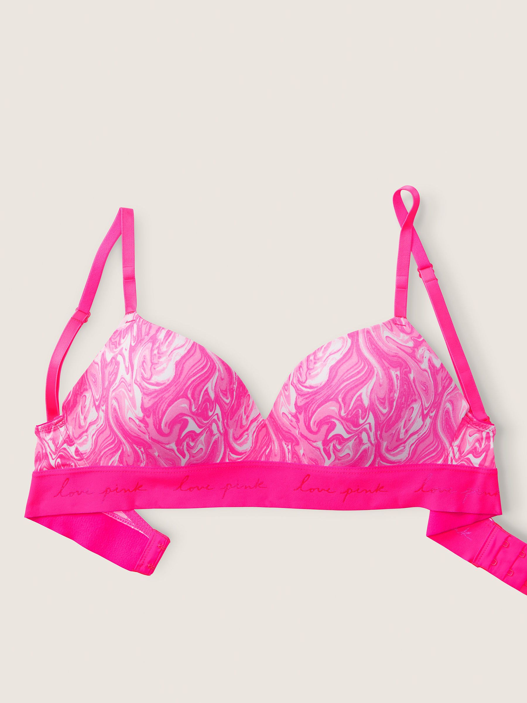 Atomic Pink Marble Non Wired Push Up Smooth T-Shirt Bra - Image 4 of 5