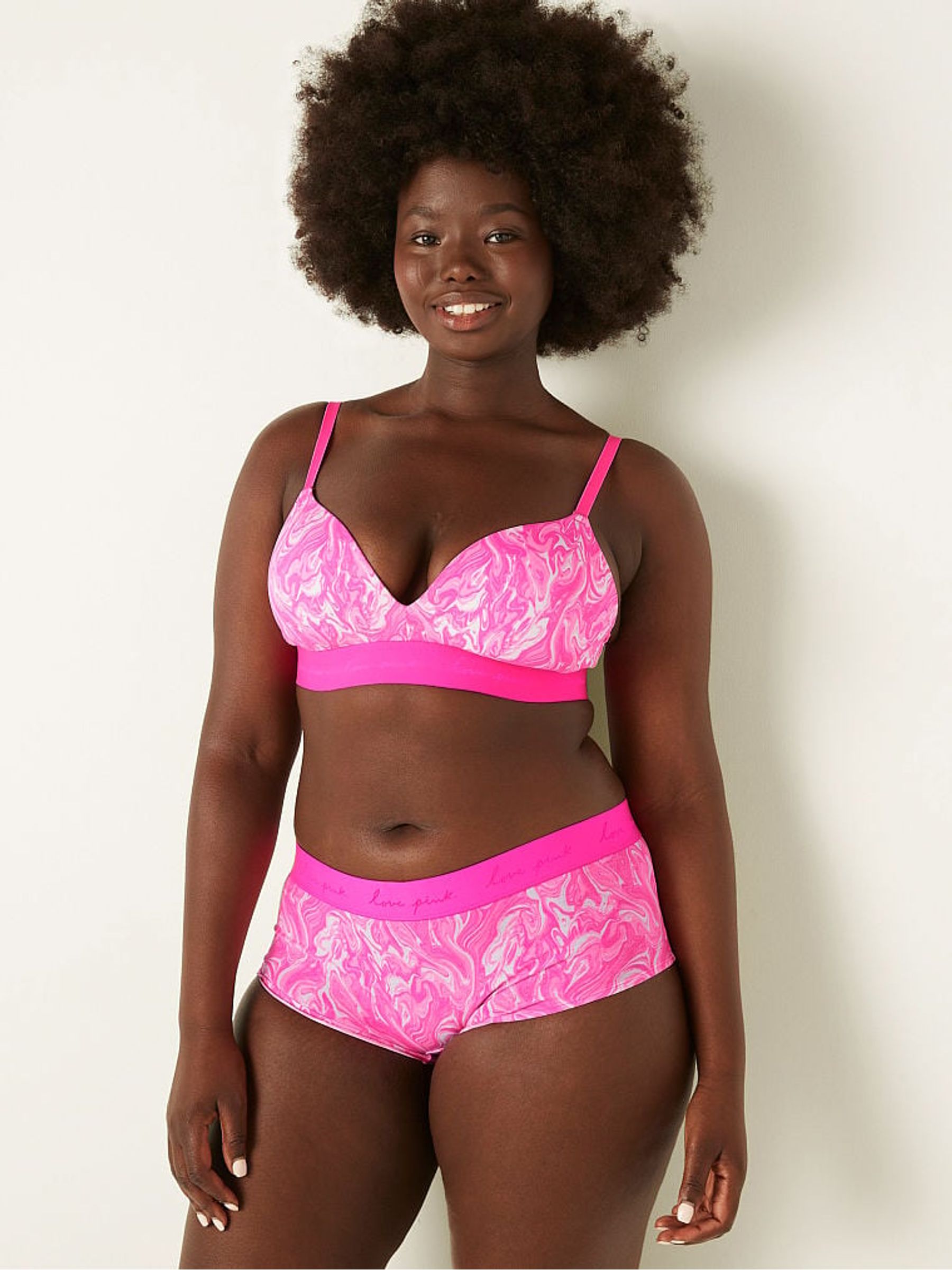 Atomic Pink Marble Non Wired Push Up Smooth T-Shirt Bra - Image 8 of 10