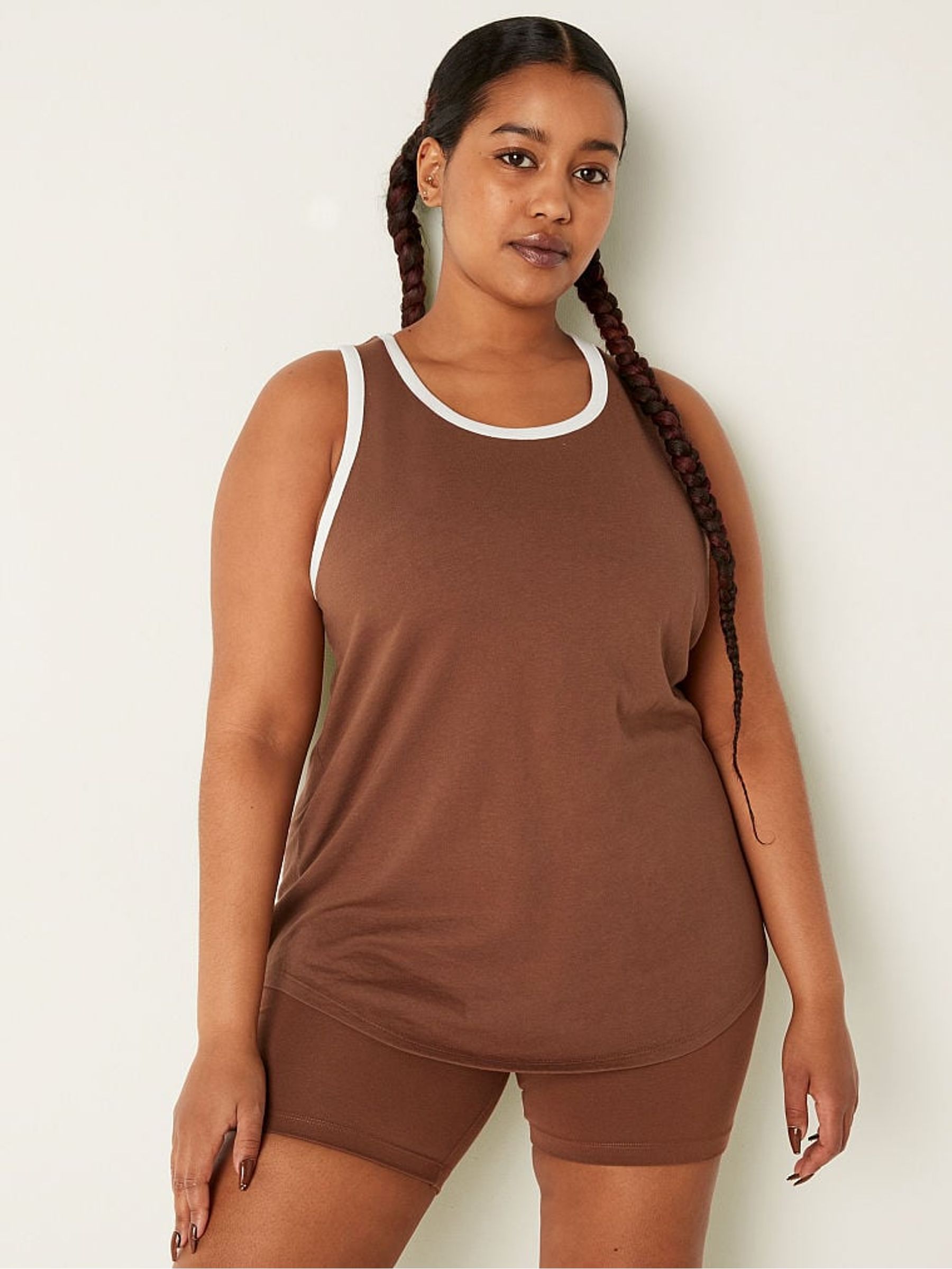 Soft Cappuccino Brown Everyday Ringer Tank - Image 1 of 4