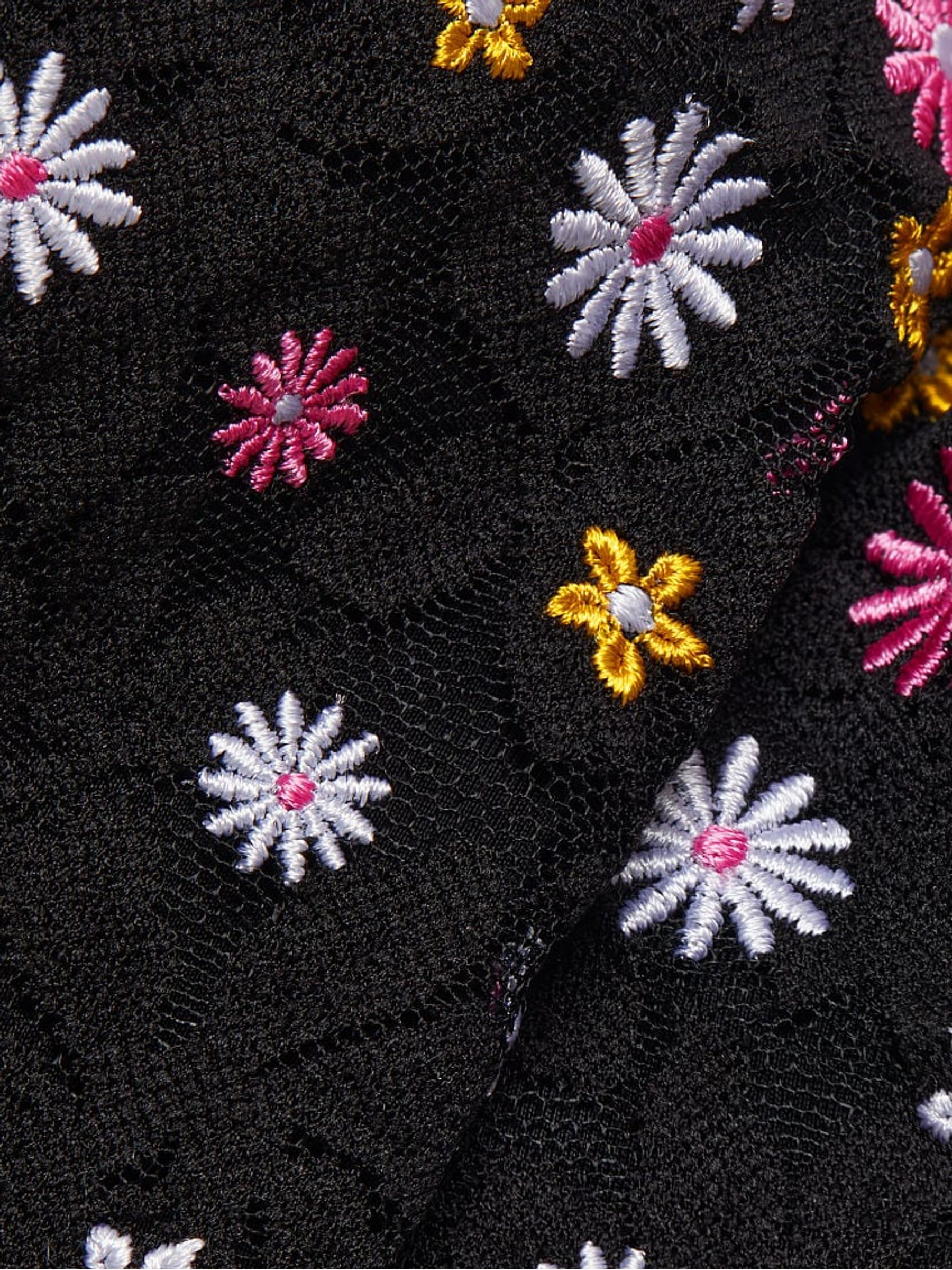 Pure Black Floral Embroidery Lace Lightly Lined Corset Bra Top - Image 6 of 6 Pure Black Floral Embroidery Lace Lightly Lined Corset Bra Top - Image 6 of 6