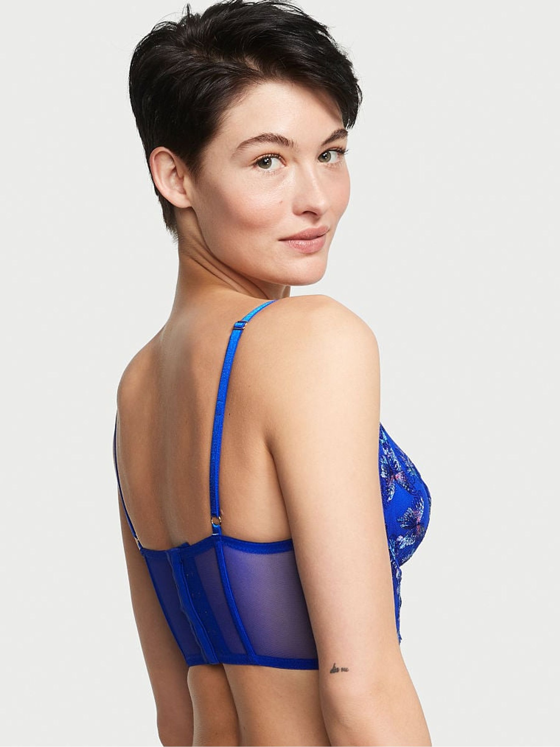 Blue Oar Longline Embroidered Bra - Image 2 of 4