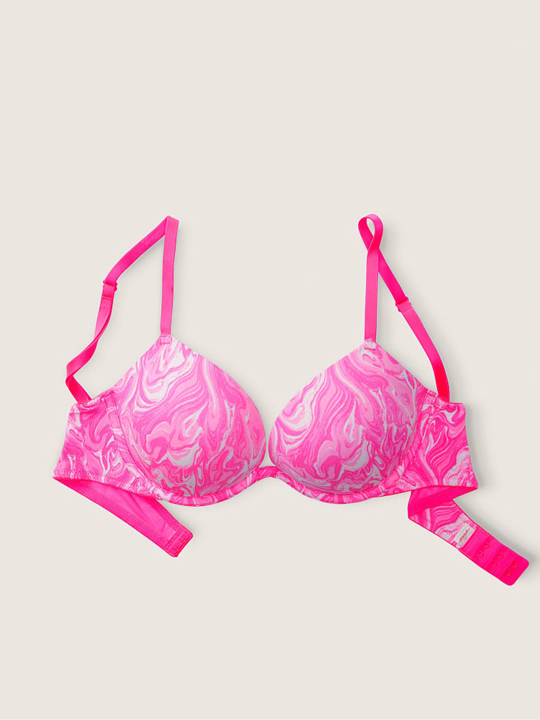 Atomic Pink Marble Smooth Super Push Up Bra - Image 4 of 5