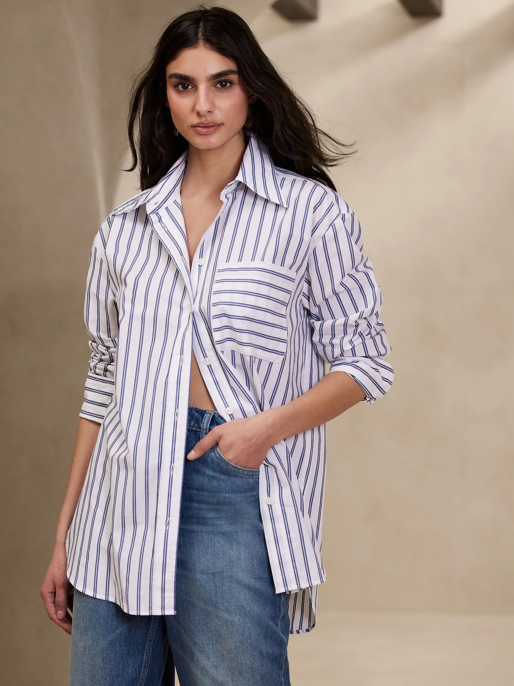 Banana Republic Blue The Oversized Shirt - Image 1 of 1