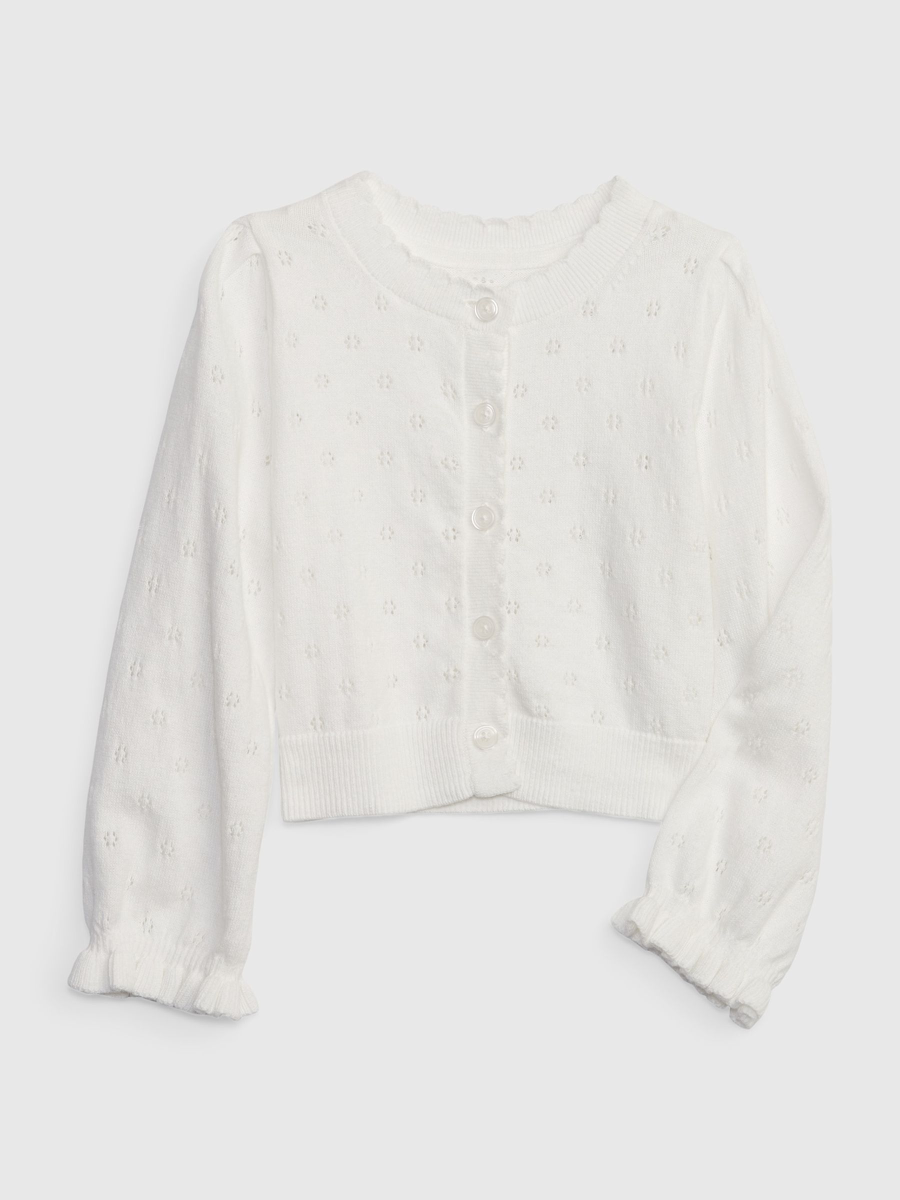 White Pointelle Cardigan - Image 1 of 1