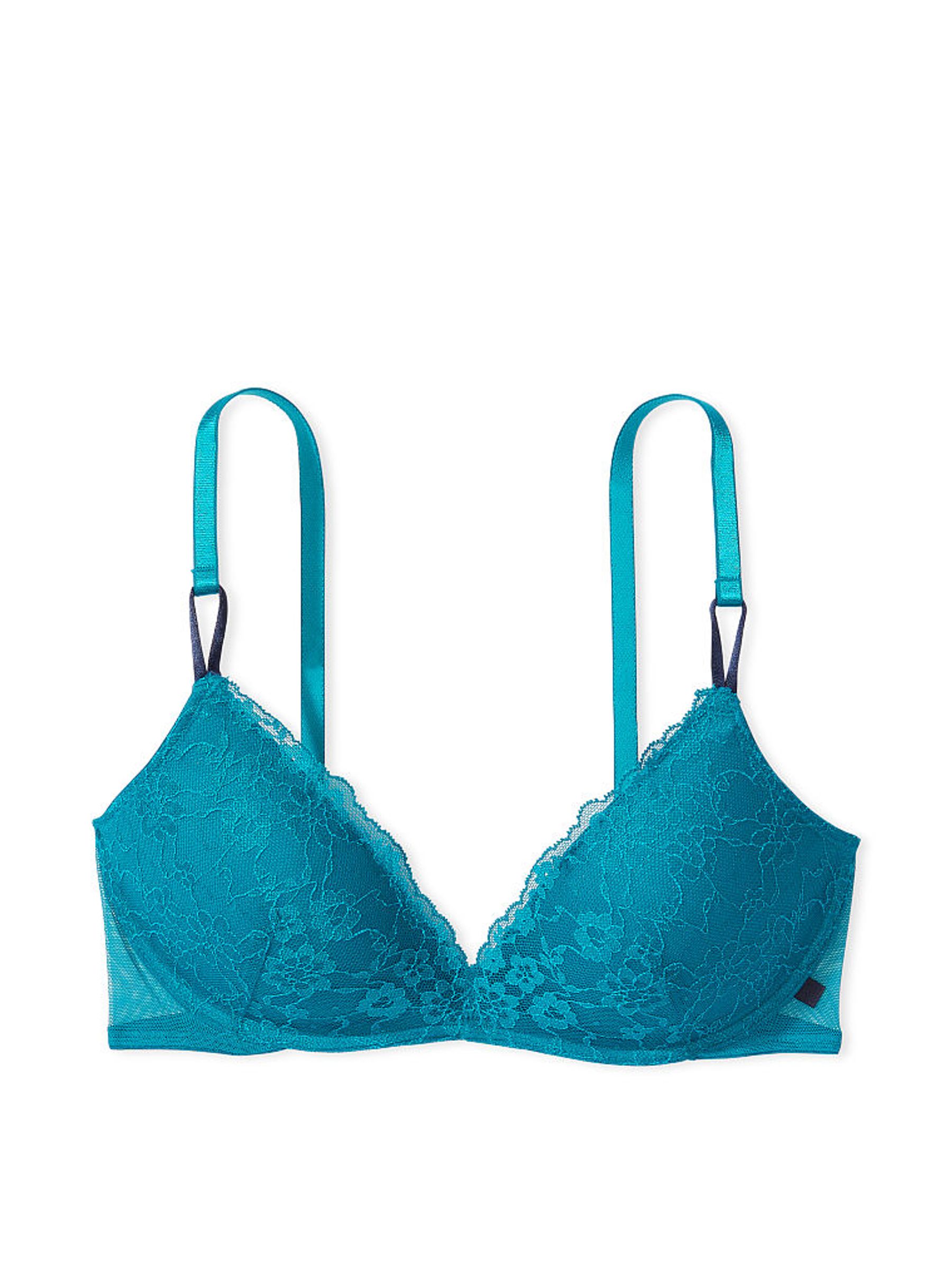 Evening Tide Blue Lace Non Wired Push Up Bra - Image 2 of 2