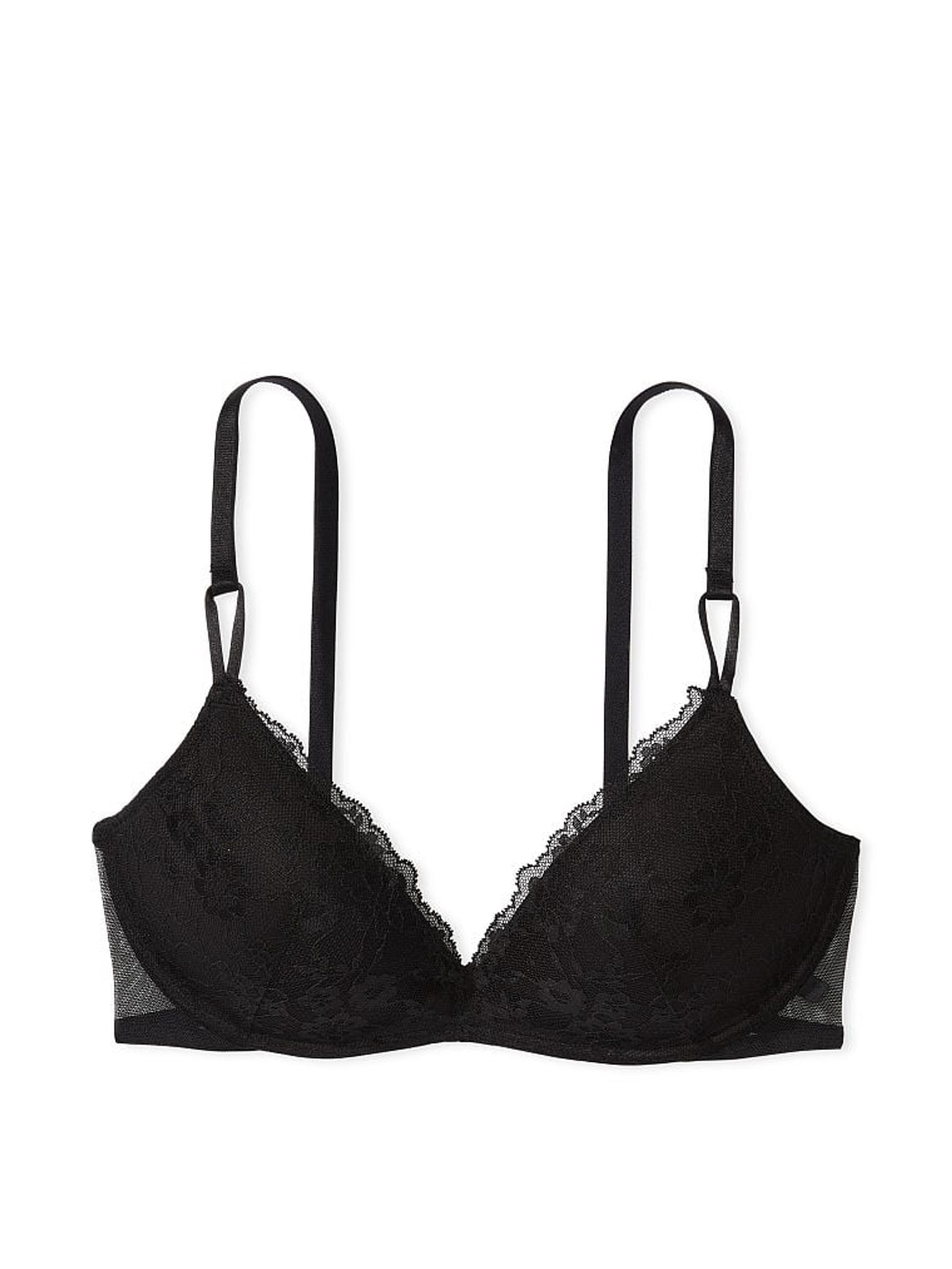 Black Lace Non Wired Push Up Bra - Image 3 of 3