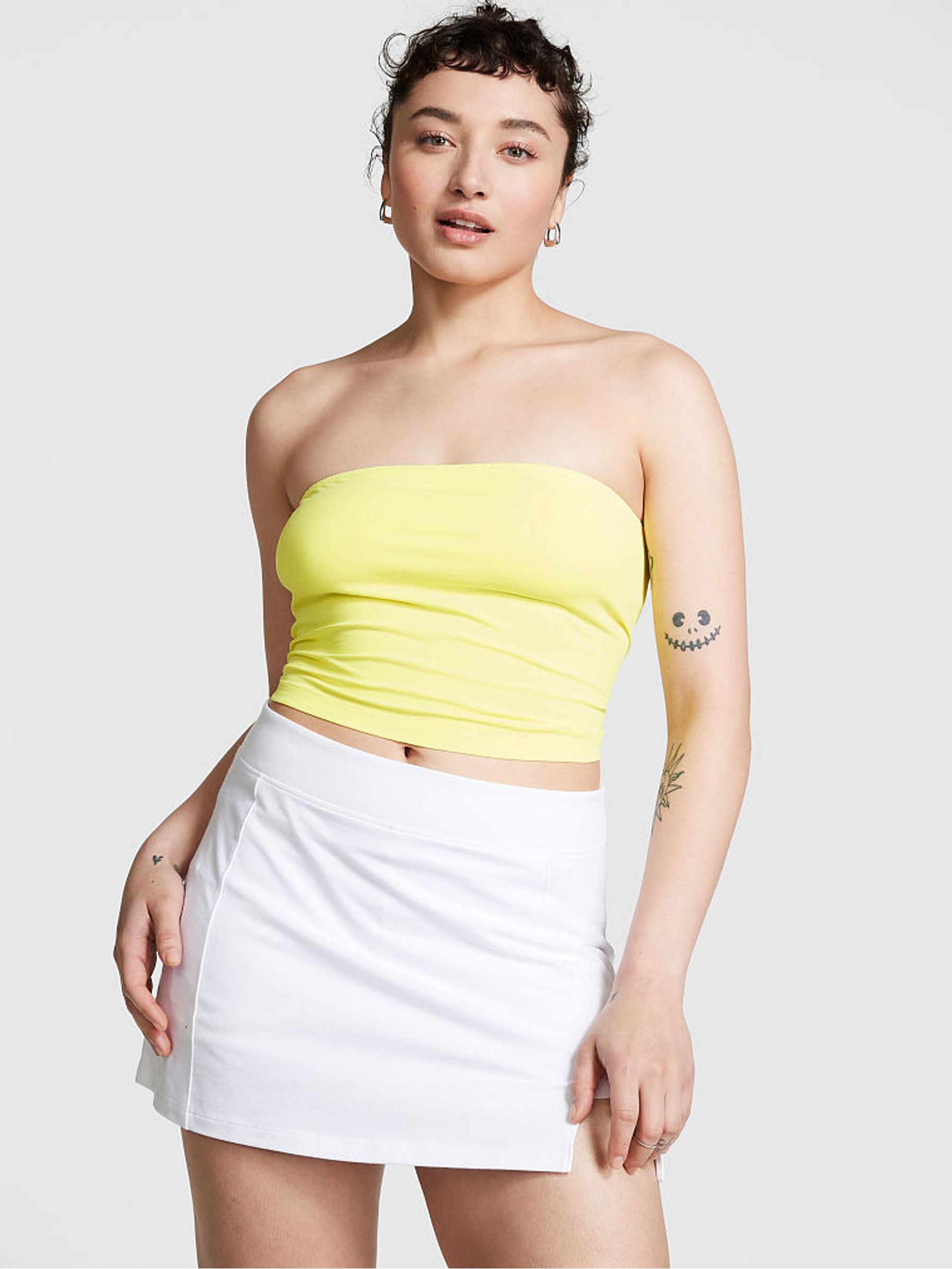 Electro Yellow Cotton Tube Top - Image 1 of 4