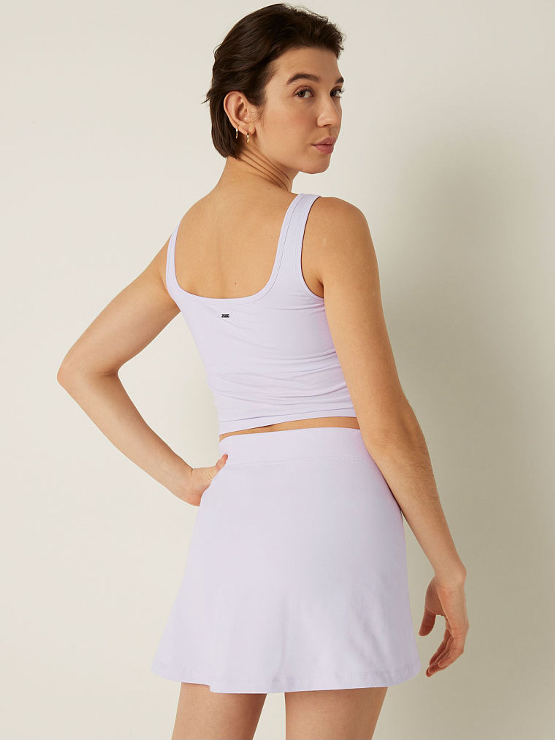 Purple Whisper Cotton Contour Crop Top Tank Top - Image 2 of 5