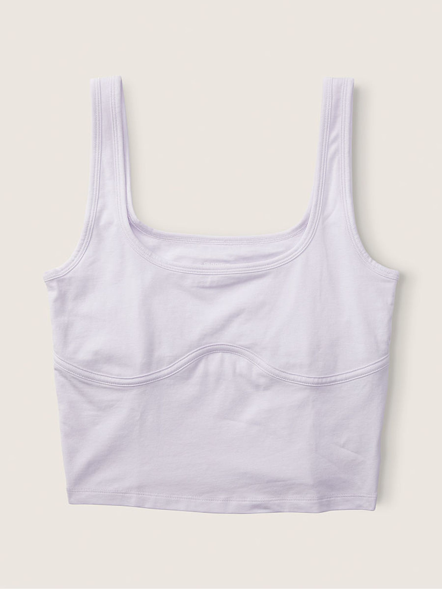 Purple Whisper Cotton Contour Crop Top Tank Top - Image 4 of 5
