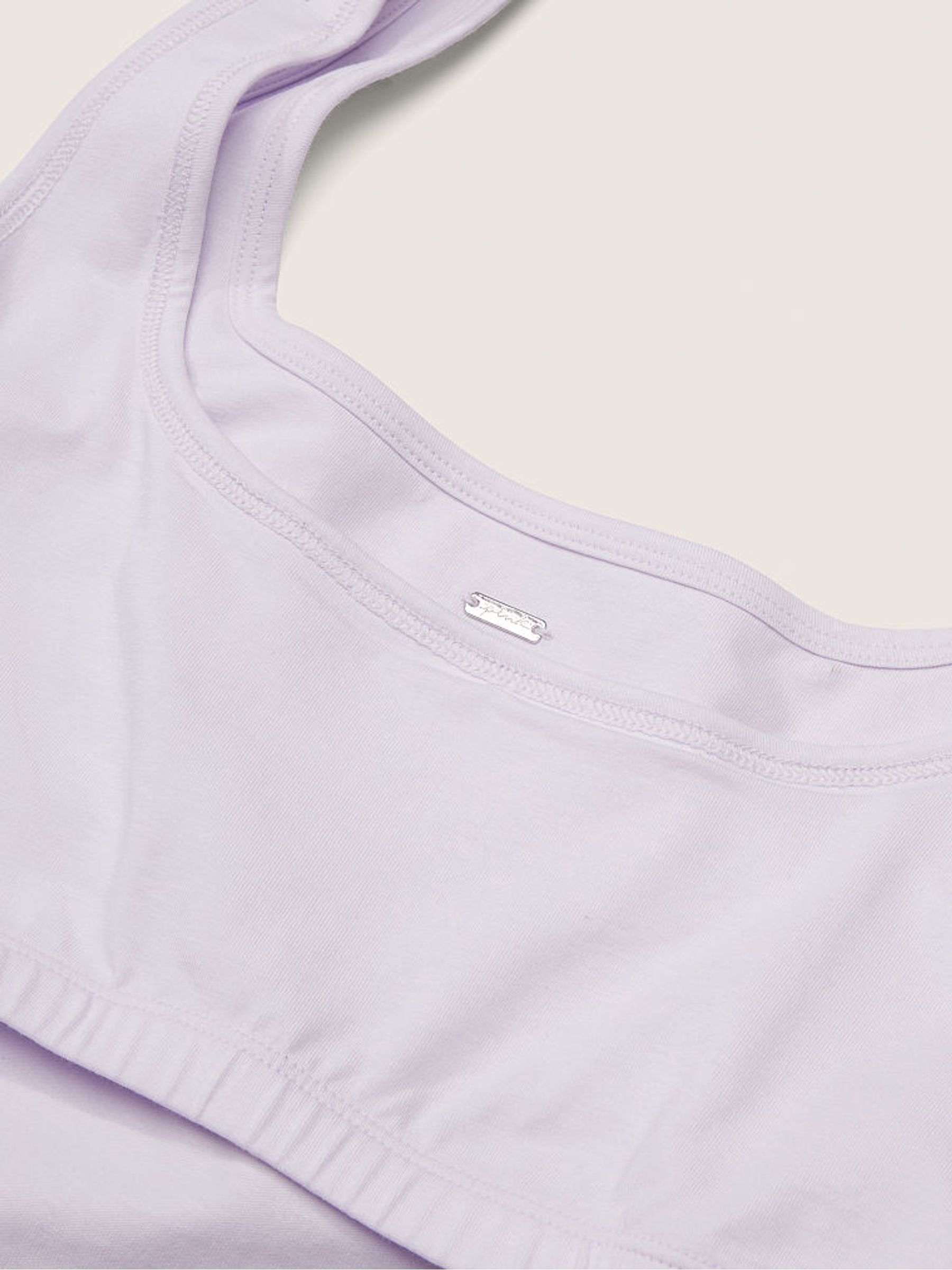 Purple Whisper Cotton Contour Crop Top Tank Top - Image 5 of 5
