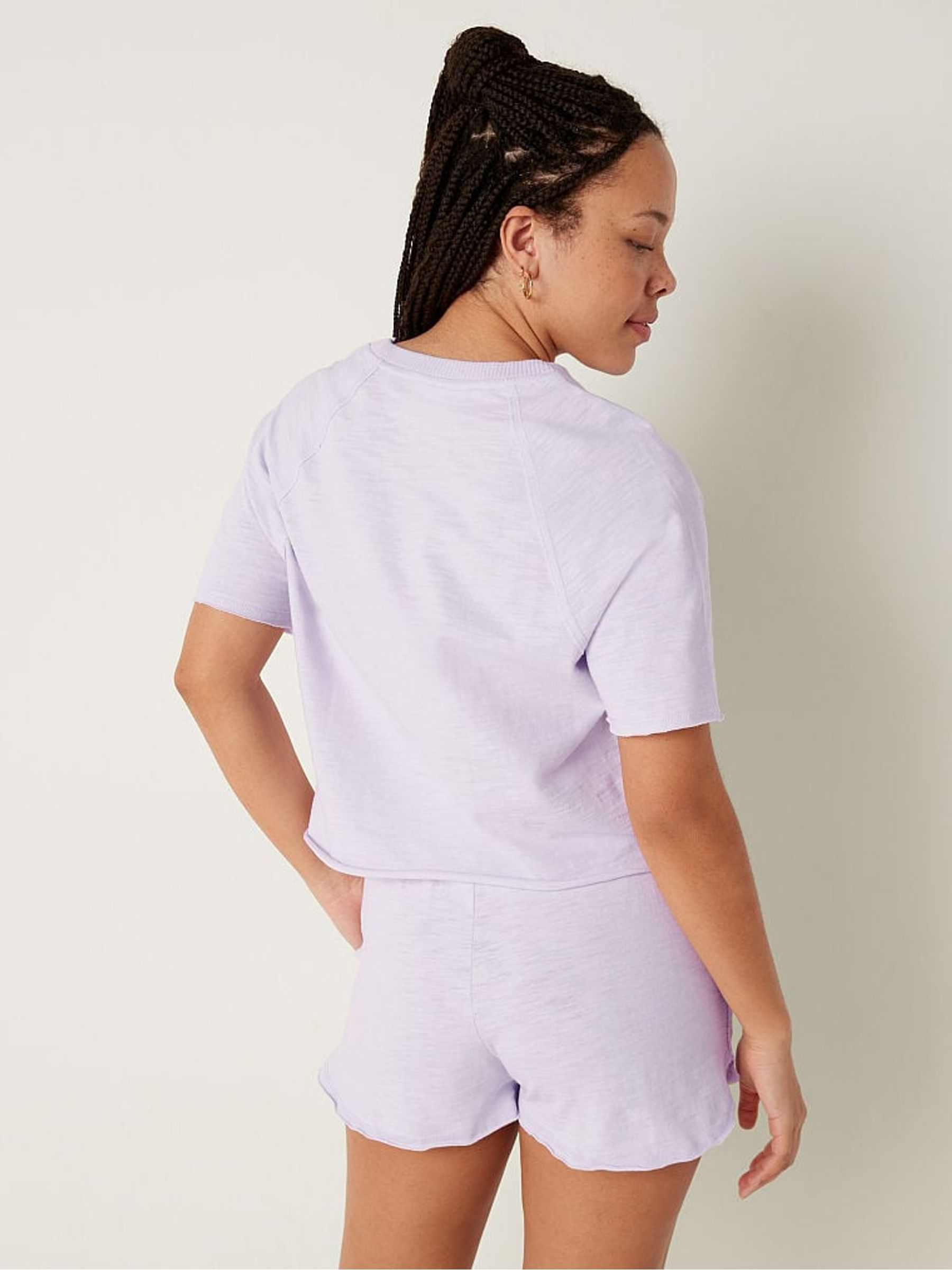 Purple Whisper Summer Lounge Cotton Pyjama Short Sleeve TShirt - Image 2 of 4