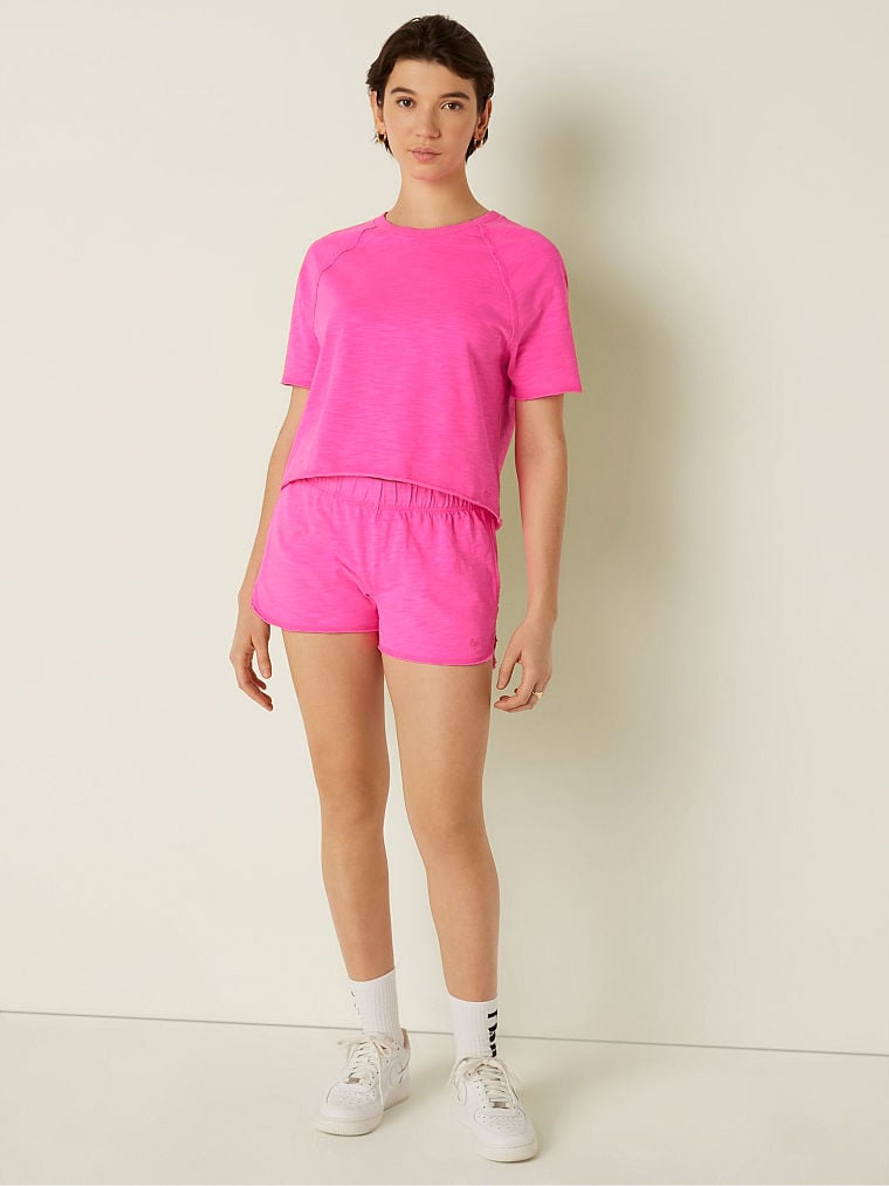 Atomic Pink Summer Lounge Cotton Pyjama Short Sleeve T-Shirt - Image 2 of 4 Atomic Pink Summer Lounge Cotton Pyjama Short Sleeve T-Shirt - Image 2 of 4