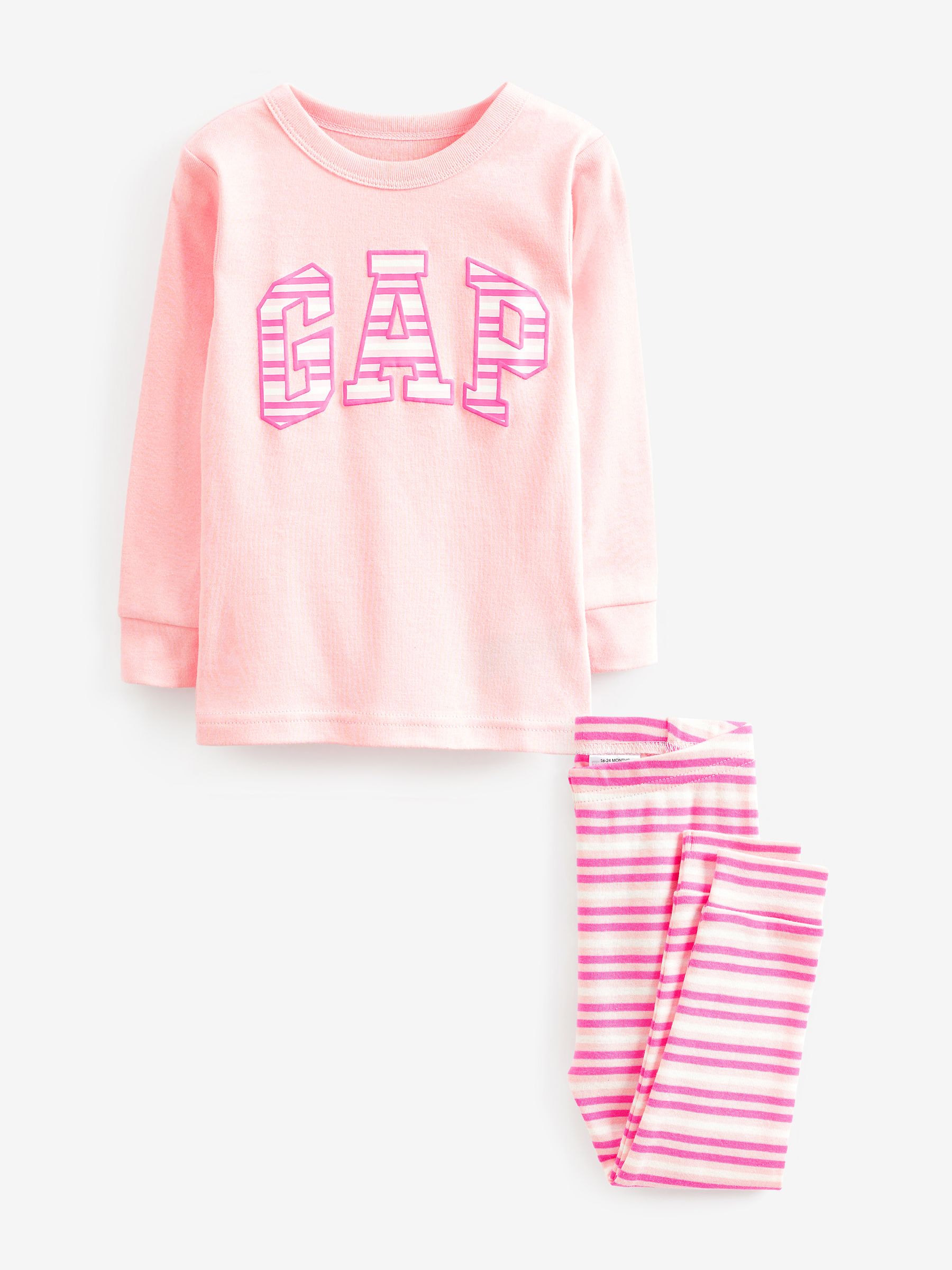 Pink Logo Stripe Long Sleeve Pyjamas - Image 1 of 5