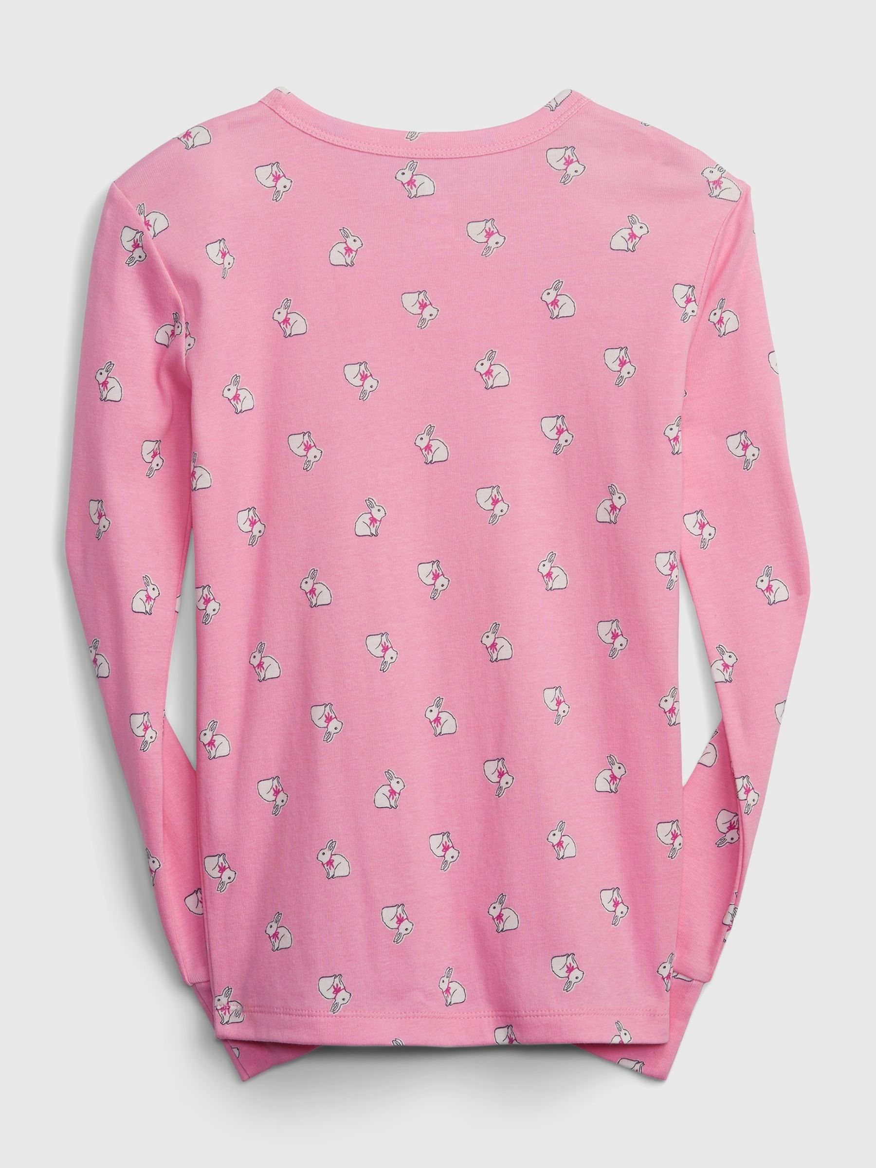 Pink Organic Cotton Bunny Print Long Sleeve Pyjamas - Image 4 of 5