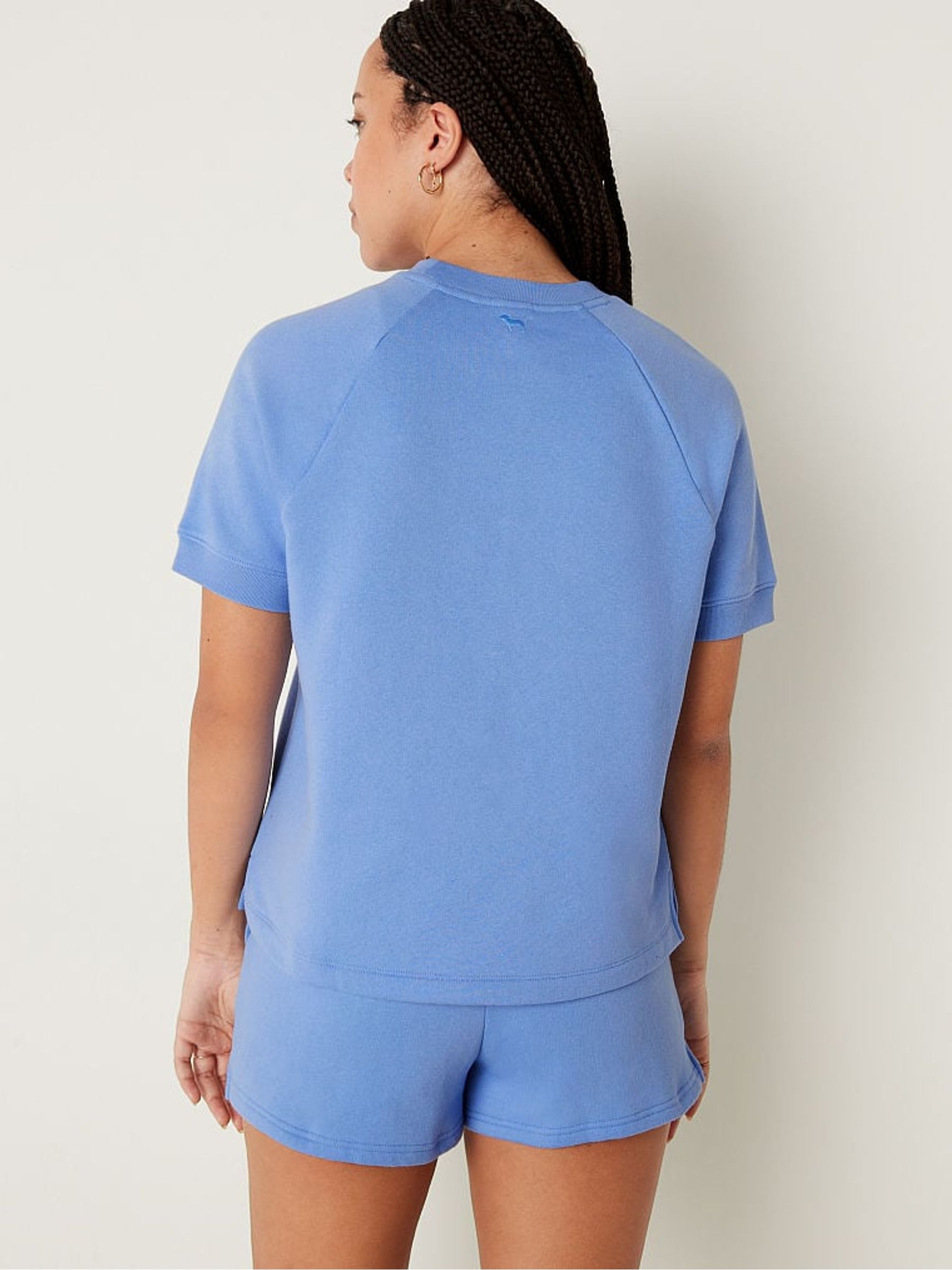 Cornflower Blue Short Sleeve Oversized Crew Neck T-Shirt - Image 2 of 4