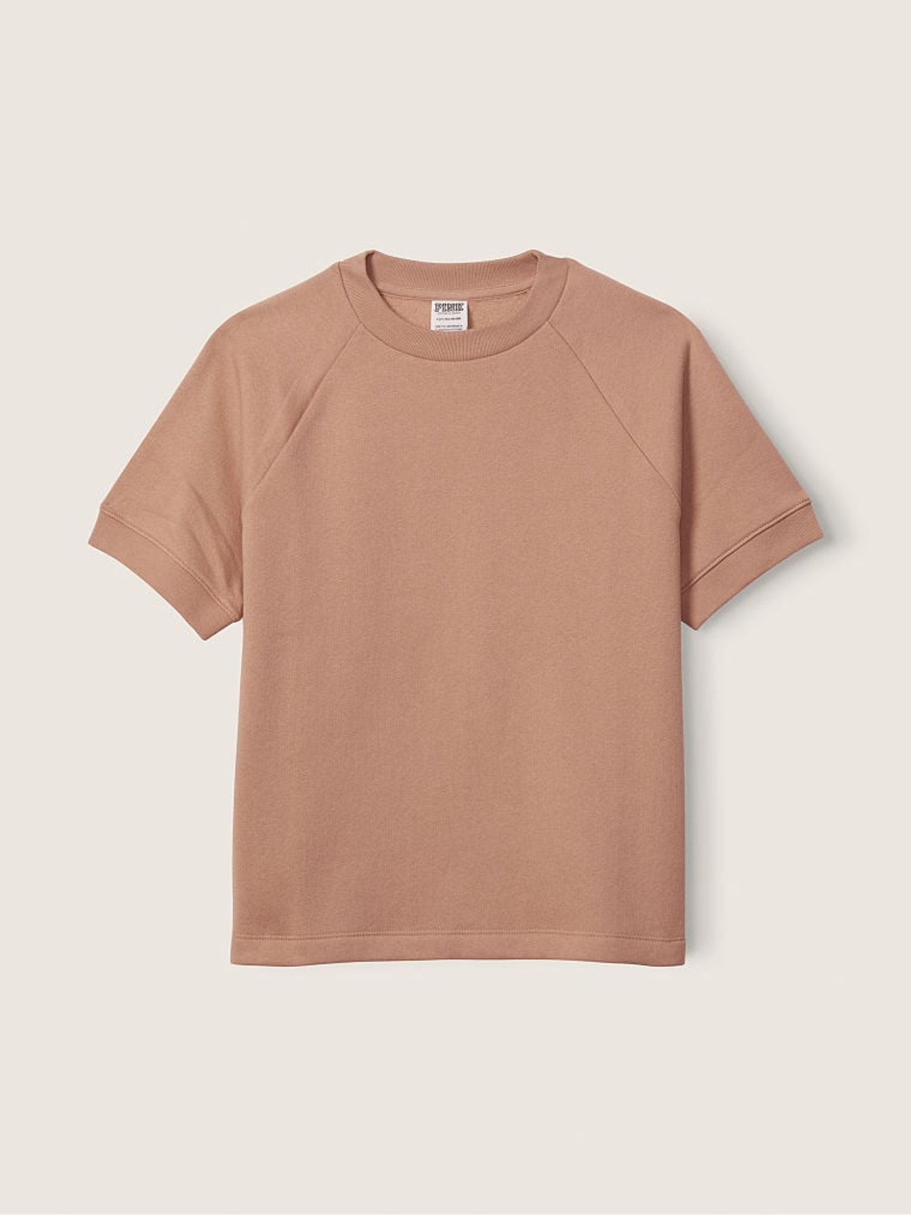 Mocha Latte Brown Short Sleeve Oversized Crew Neck T-Shirt - Image 4 of 4