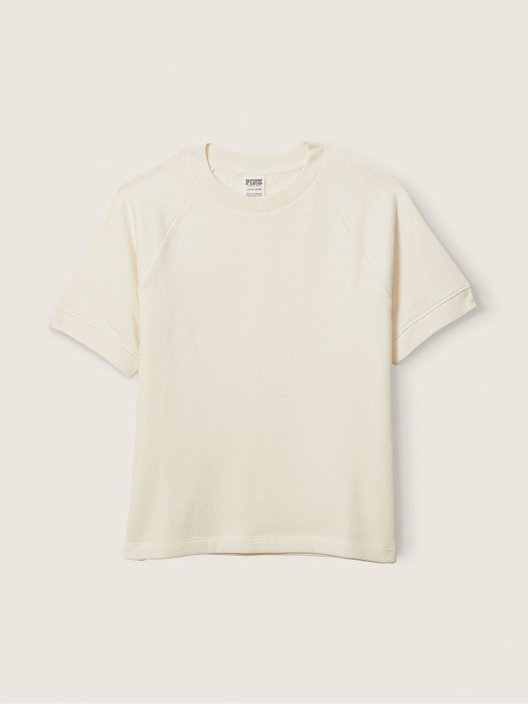 Cream Short Sleeve Oversized Crew Neck T-Shirt - Image 4 of 4