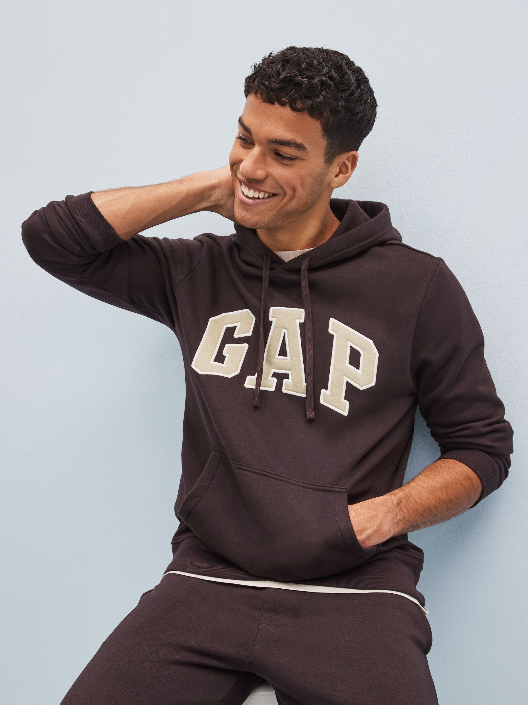 Dark Brown Arch Logo Hoodie - Image 1 of 5