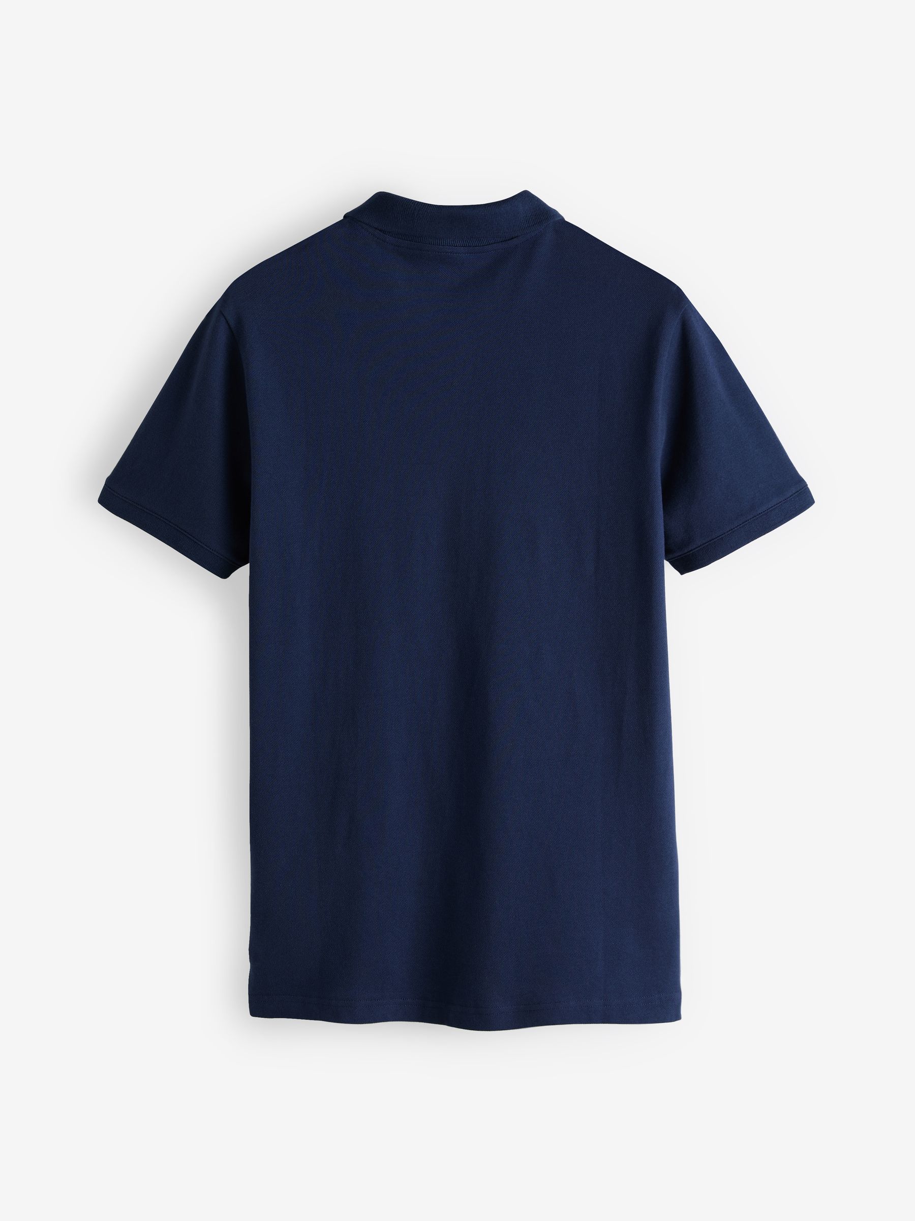 Dark Blue Pique Logo 100% Cotton Short Sleeve Polo Shirt - Image 3 of 4