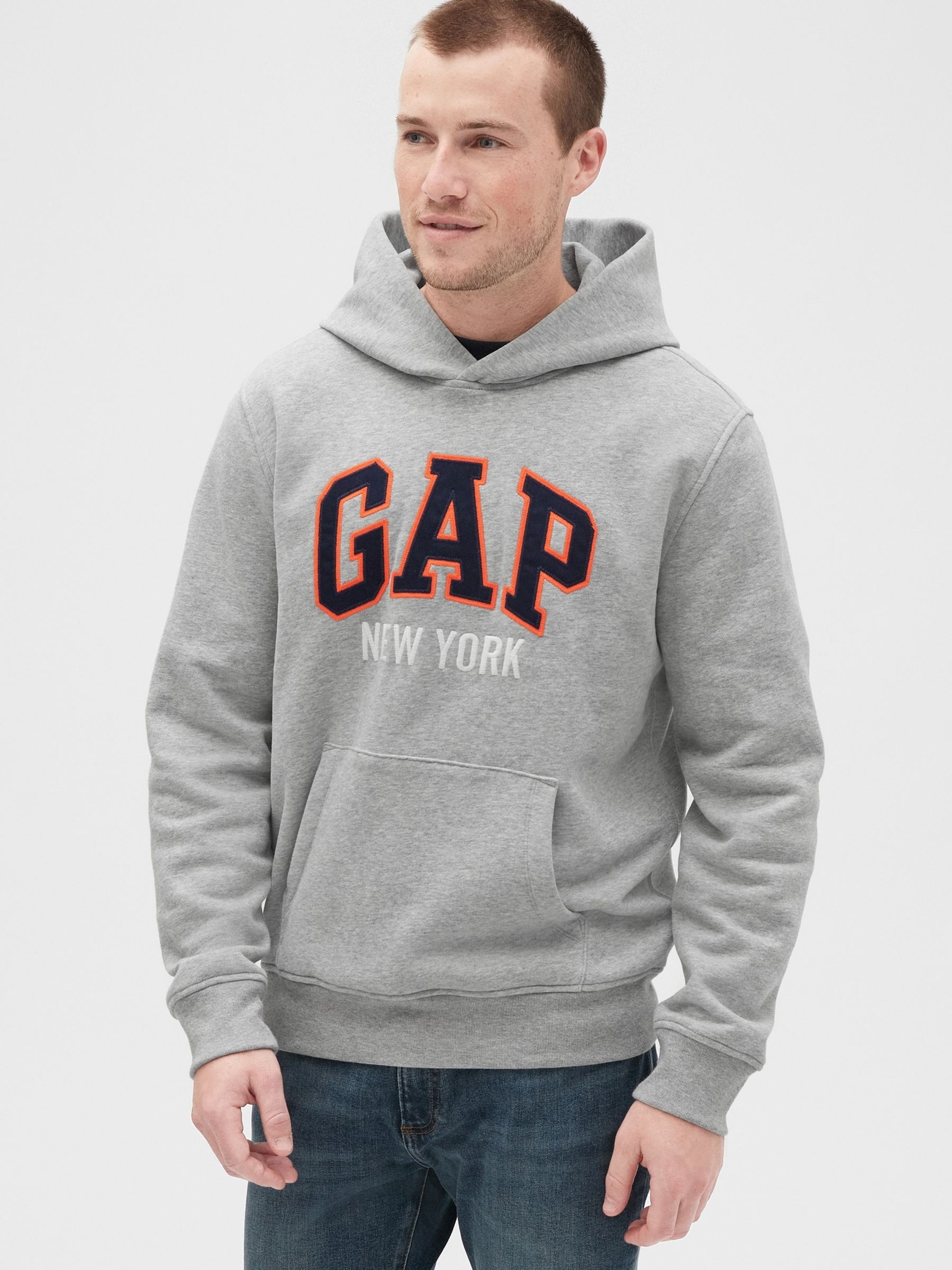 Grey New York Logo Hoodie - Image 1 of 5