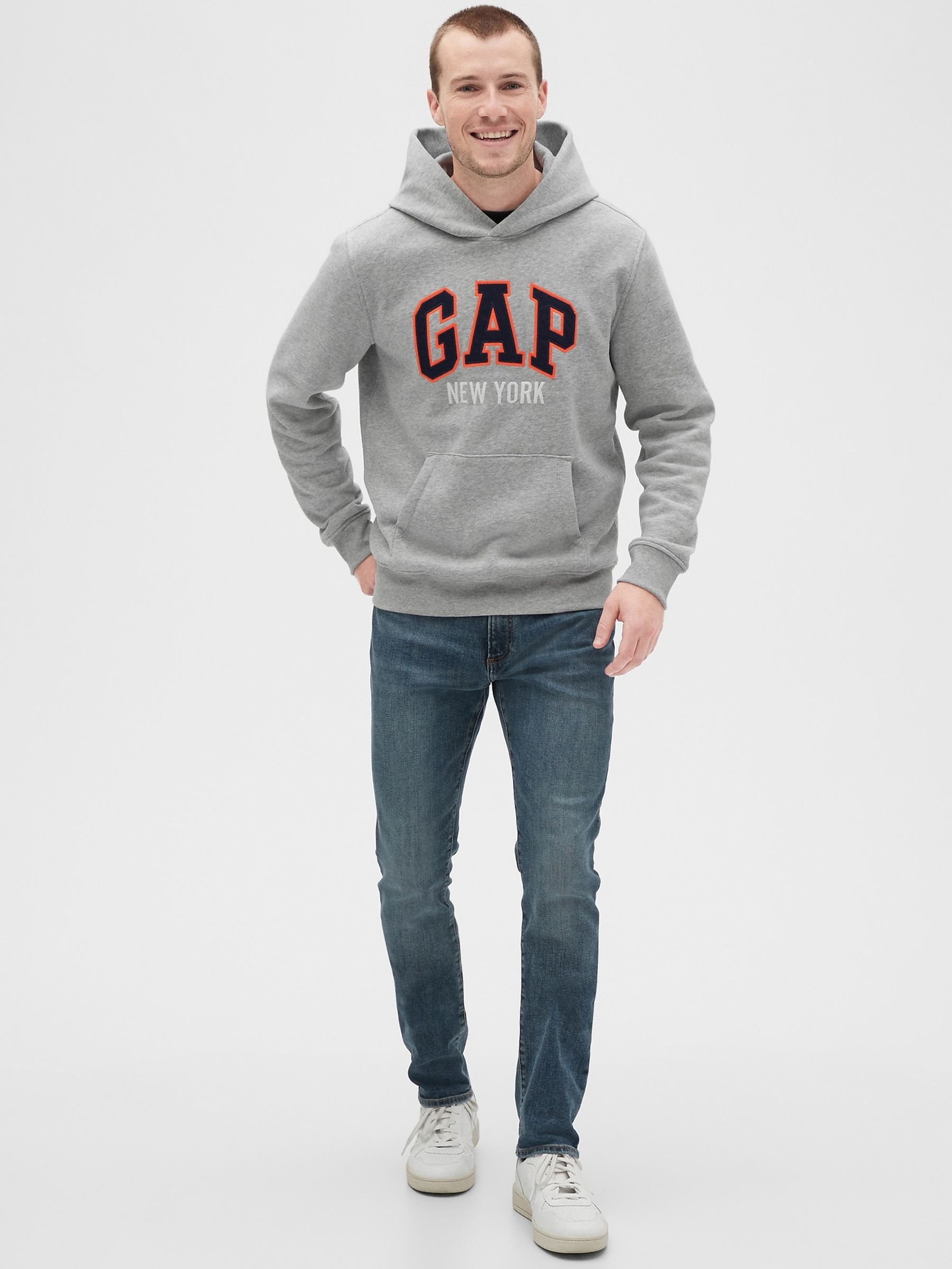 Grey New York Logo Hoodie - Image 3 of 5