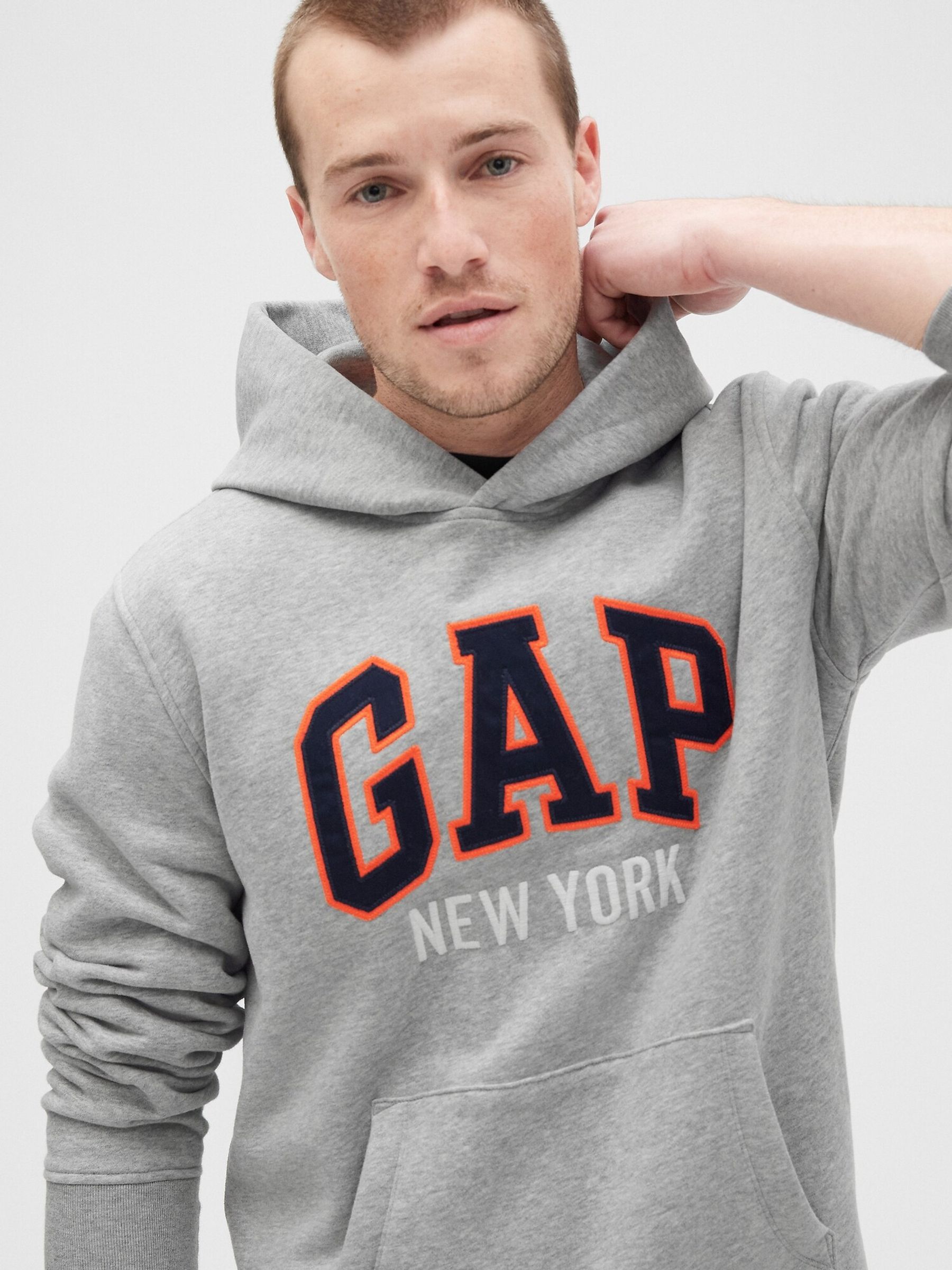 Grey New York Logo Hoodie - Image 4 of 5