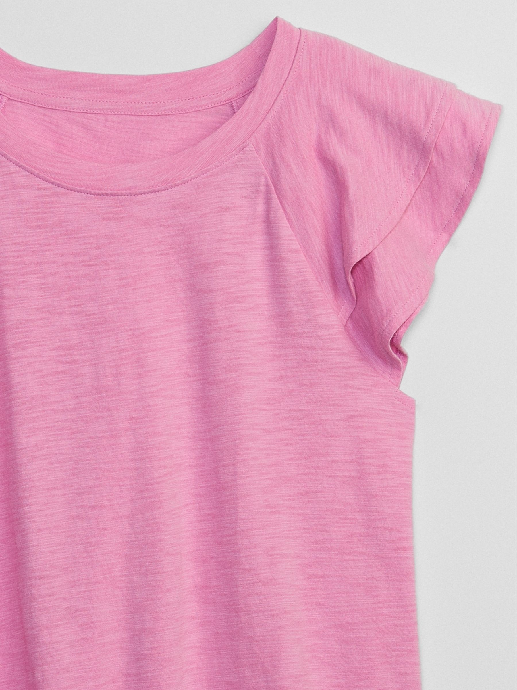 Ruffle Sleeve Crew Neck Smocked T-Shirt - Image 5 of 5