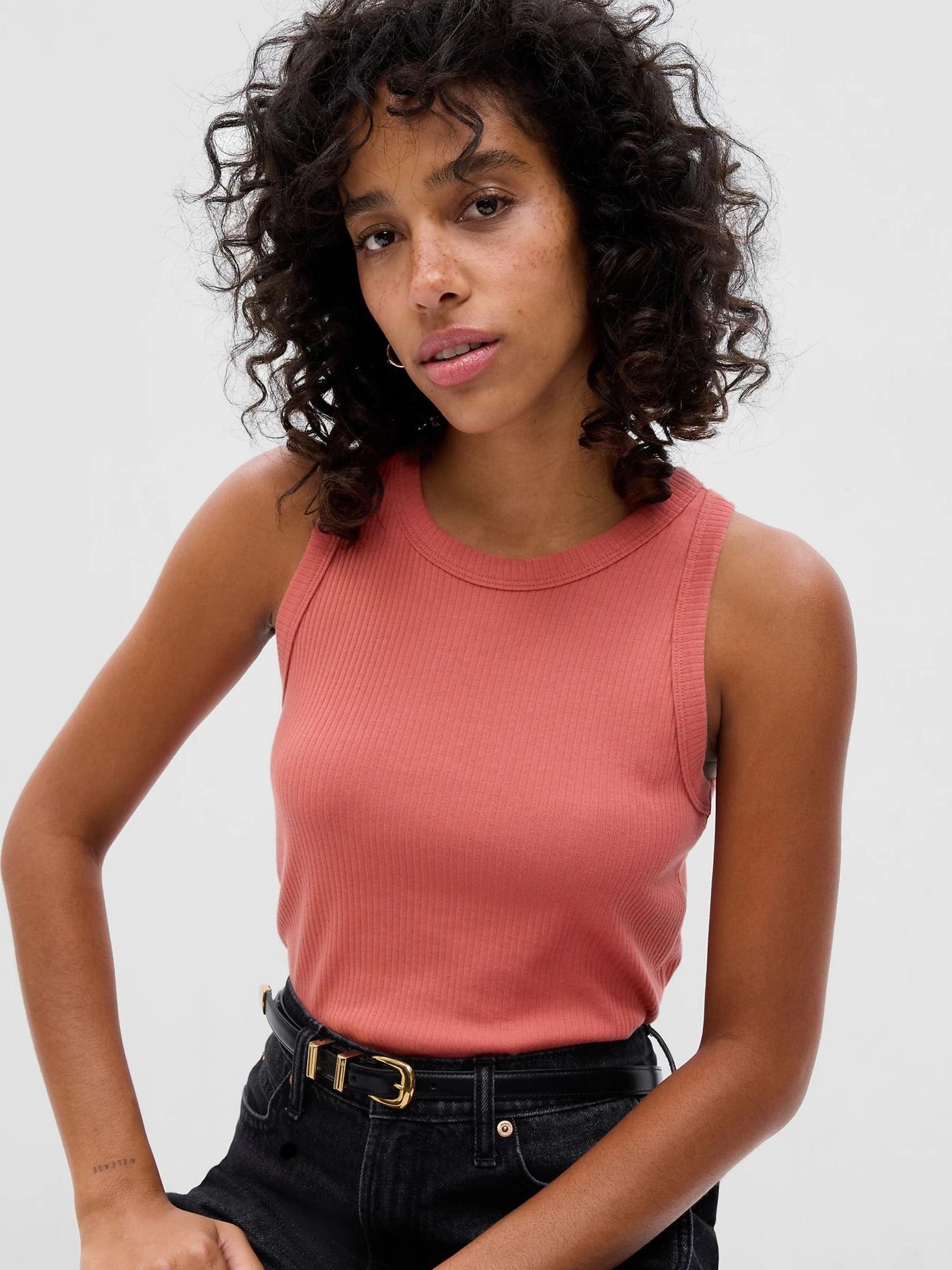 Red High Neck Vest Tank Top - Image 1 of 1