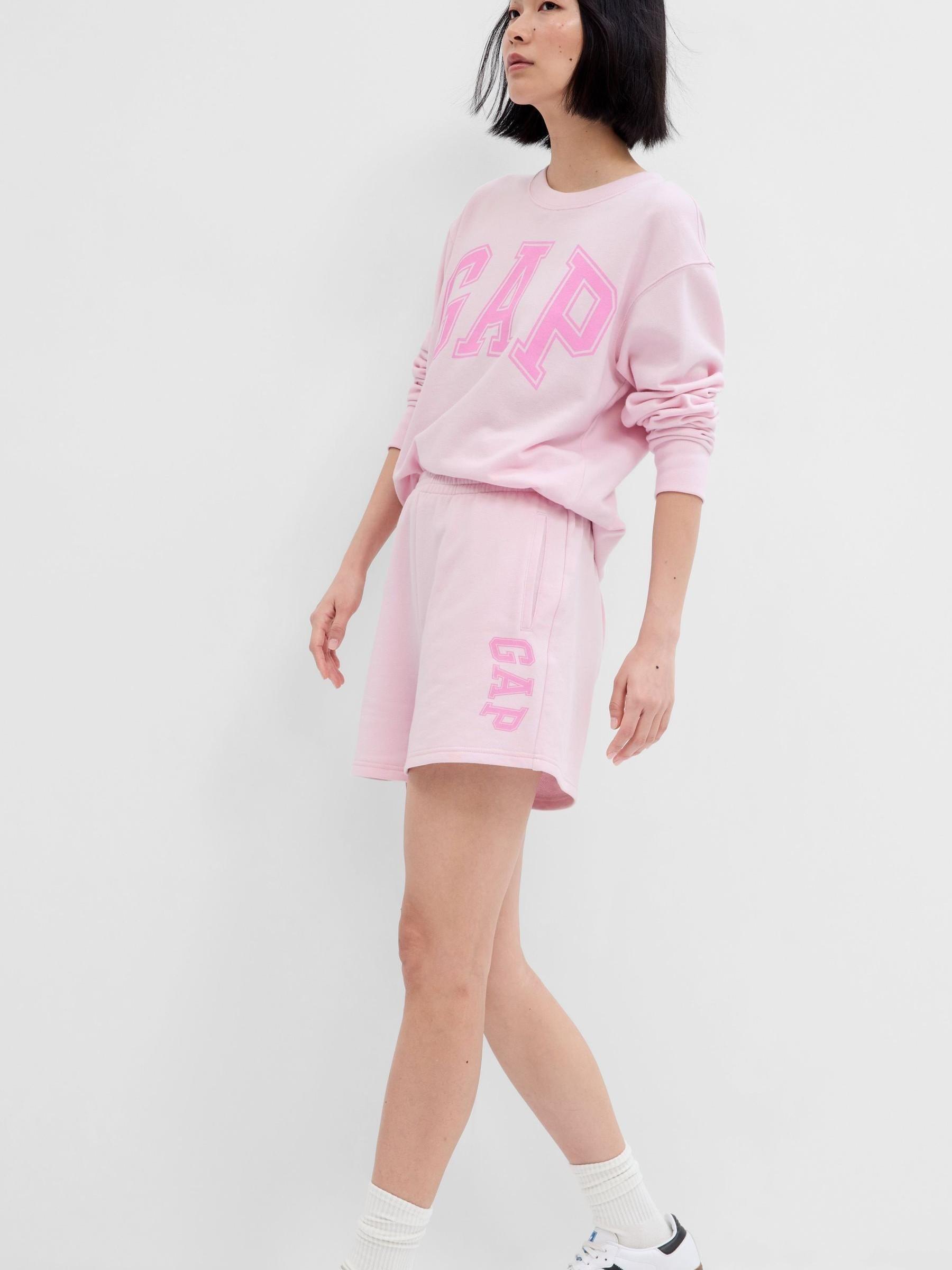 Pink High Rise Logo Jogger Shorts - Image 1 of 6