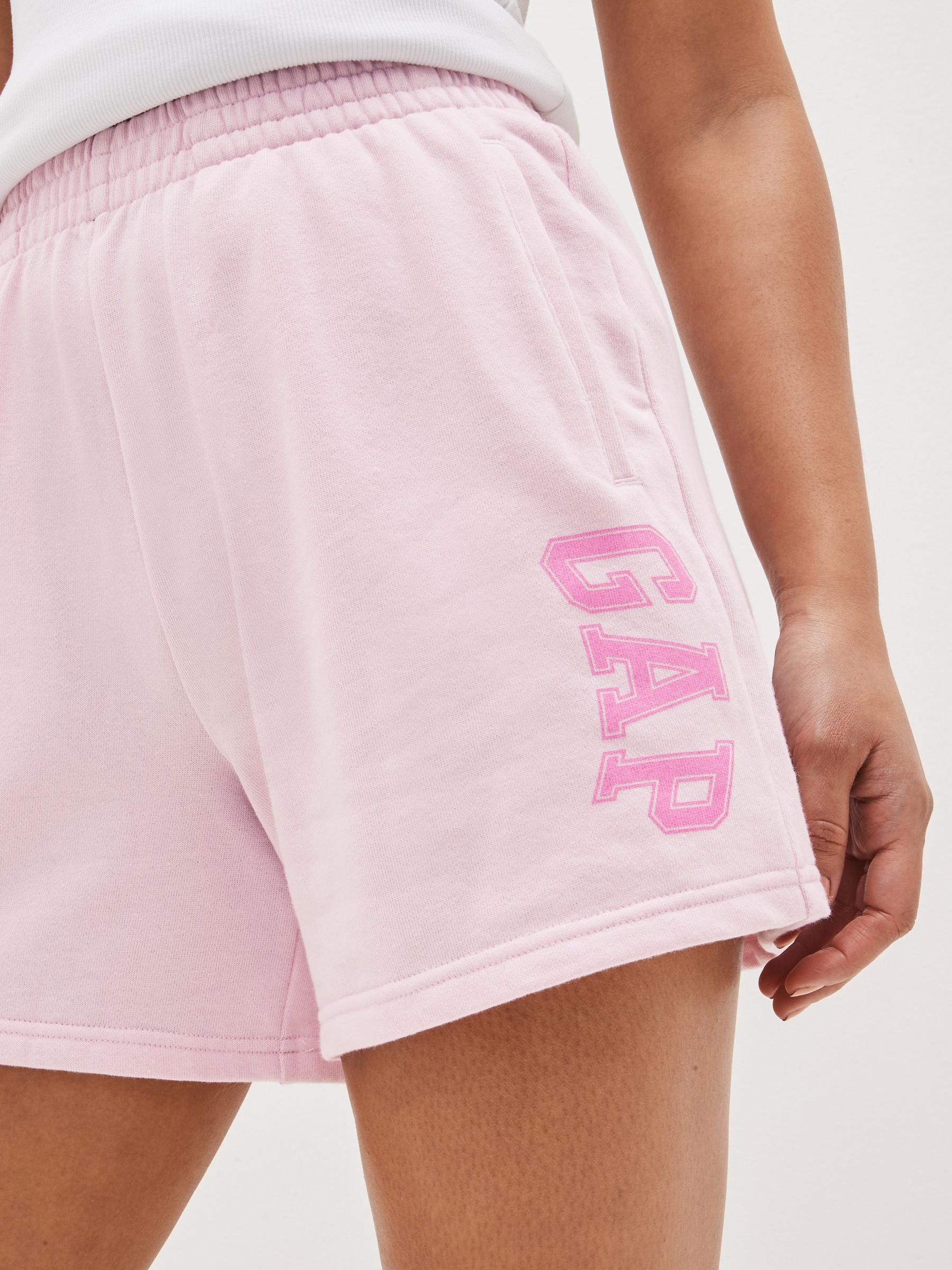 Pink High Rise Logo Jogger Shorts - Image 5 of 6