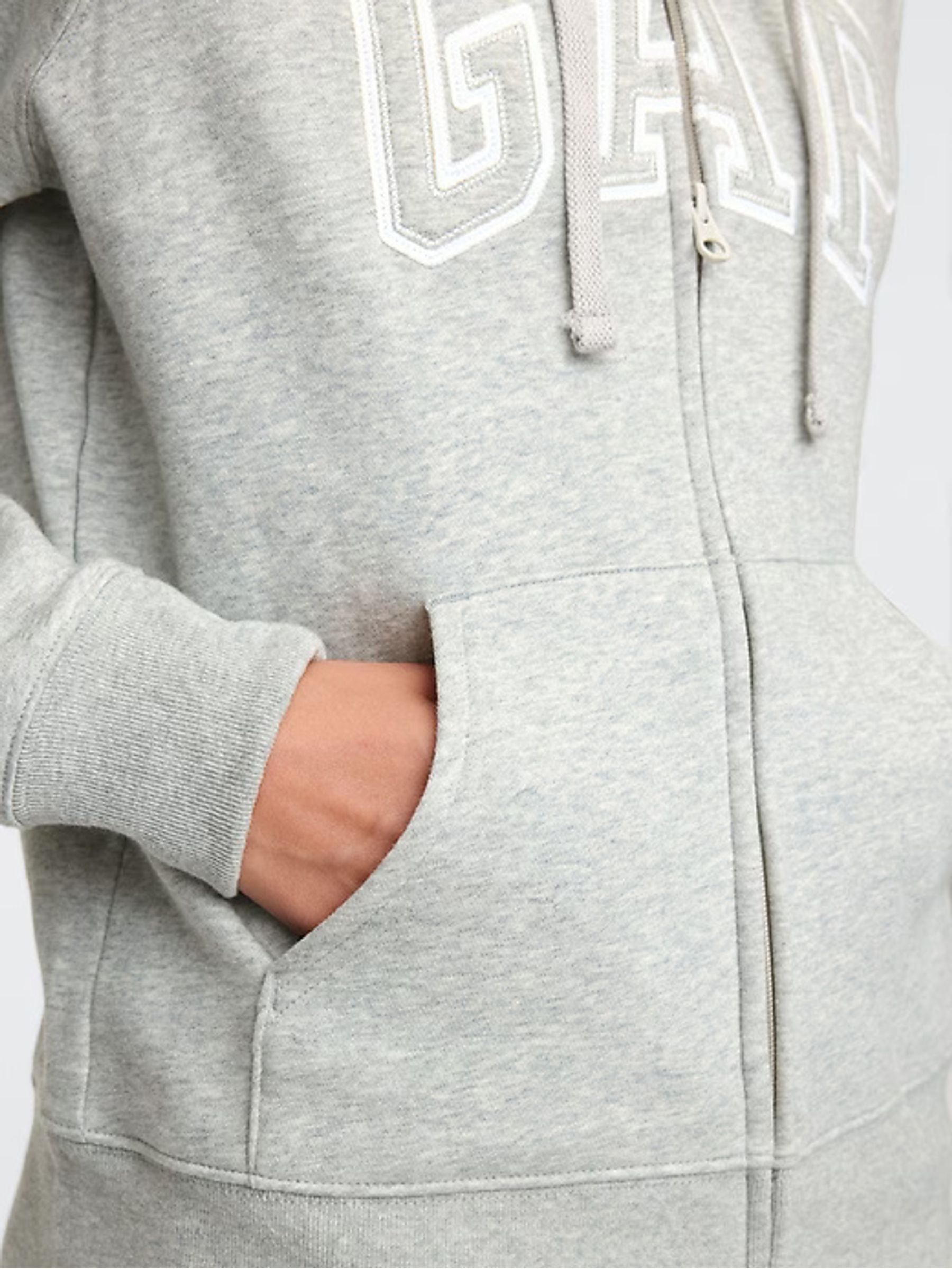 Grey Logo Zip Up Hoodie - Image 5 of 5