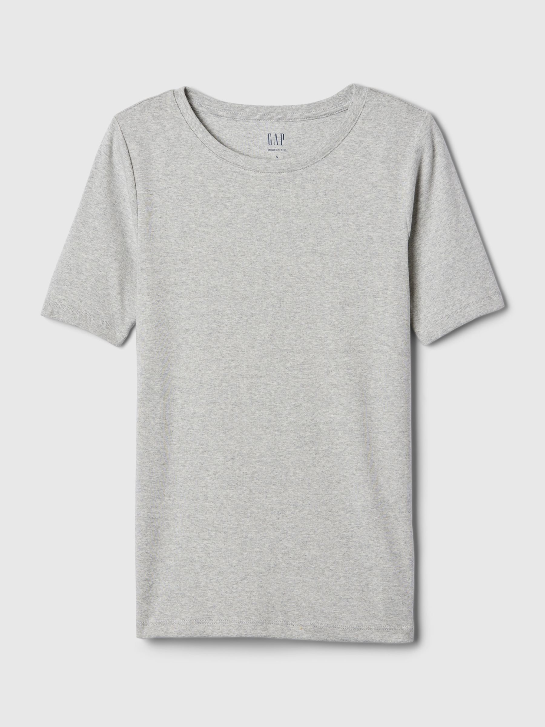 Grey Short Sleeve Modern Cotton-Modal Crew Neck T-Shirt - Image 4 of 4