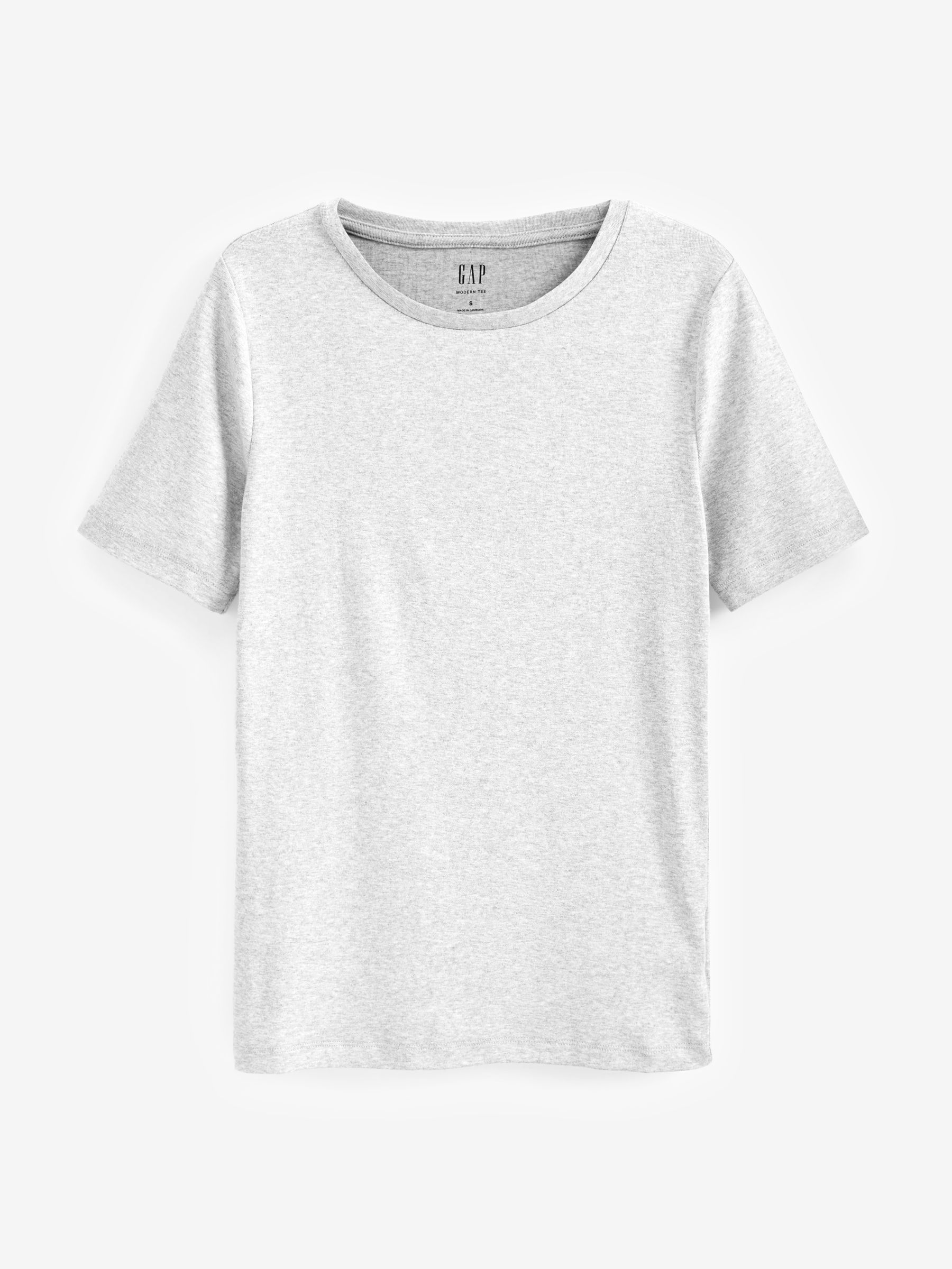 Grey Short Sleeve Modern Cotton-Modal Crew Neck T-Shirt - Image 4 of 4