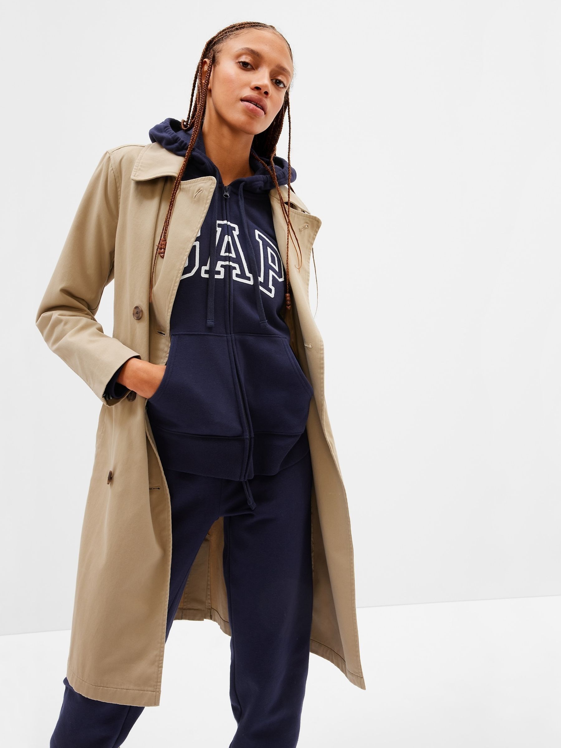 Navy Blue Logo Zip Up Hoodie - Image 4 of 4