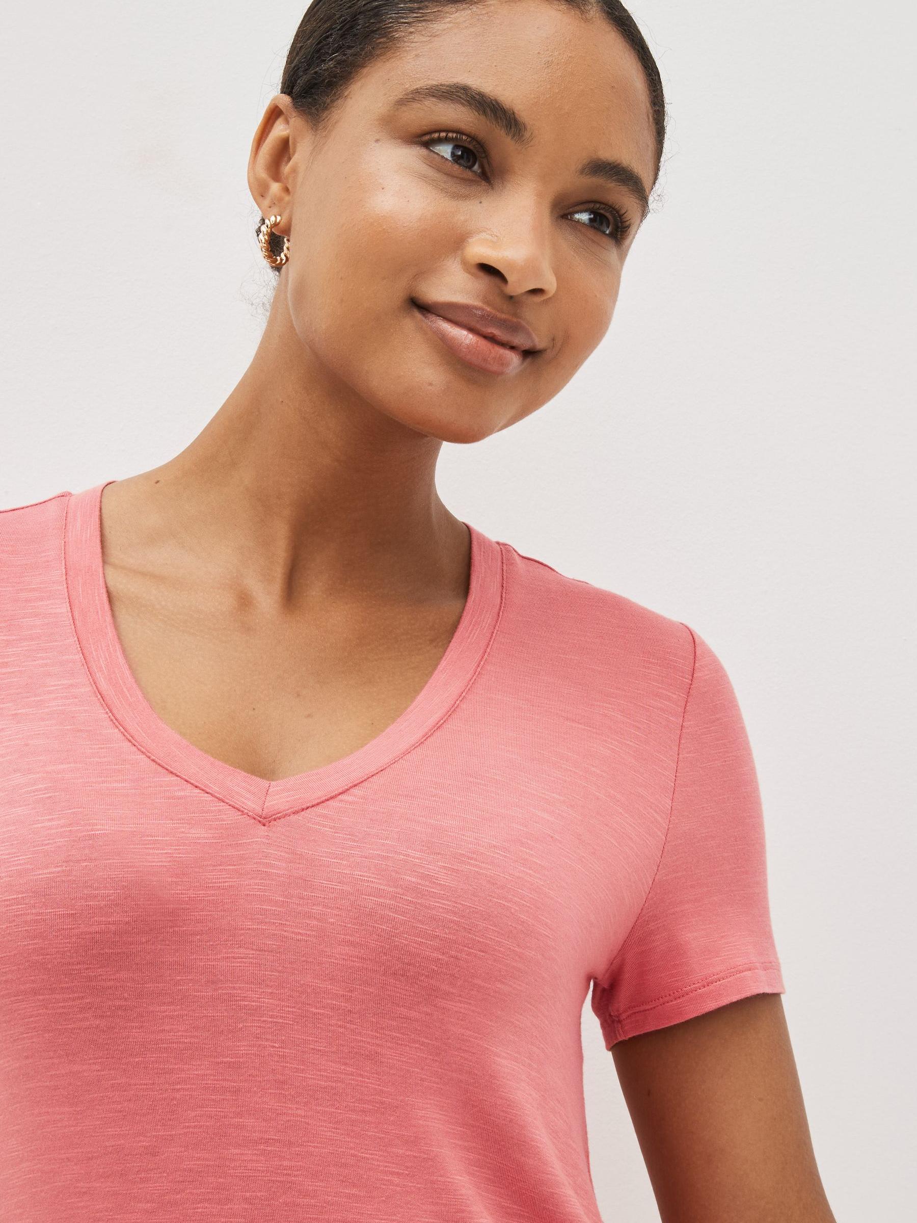 Luxe Short Sleeve V-Neck T-Shirt - Image 3 of 4