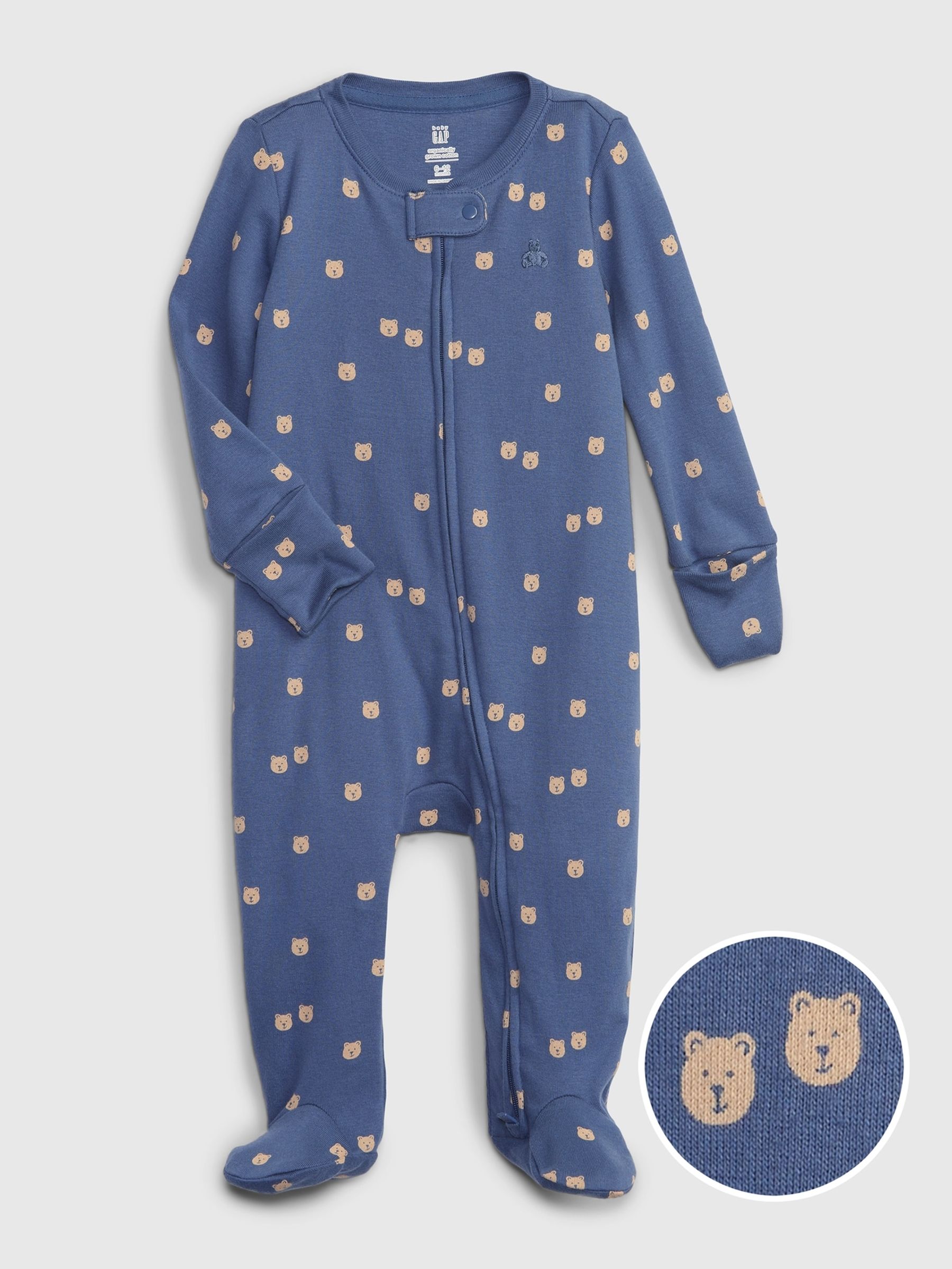 Blue Brannan Bear Zip Baby Sleepsuit - Image 1 of 3