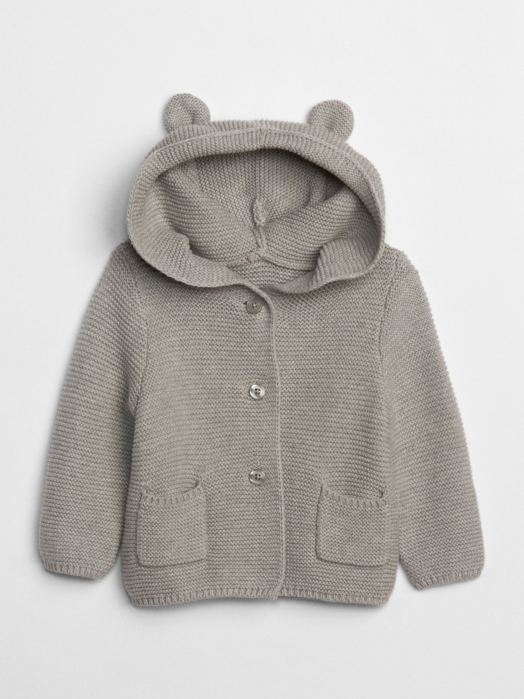 Grey Knitted Brannan Bear Cardigan (Newborn-24mths) - Image 1 of 3