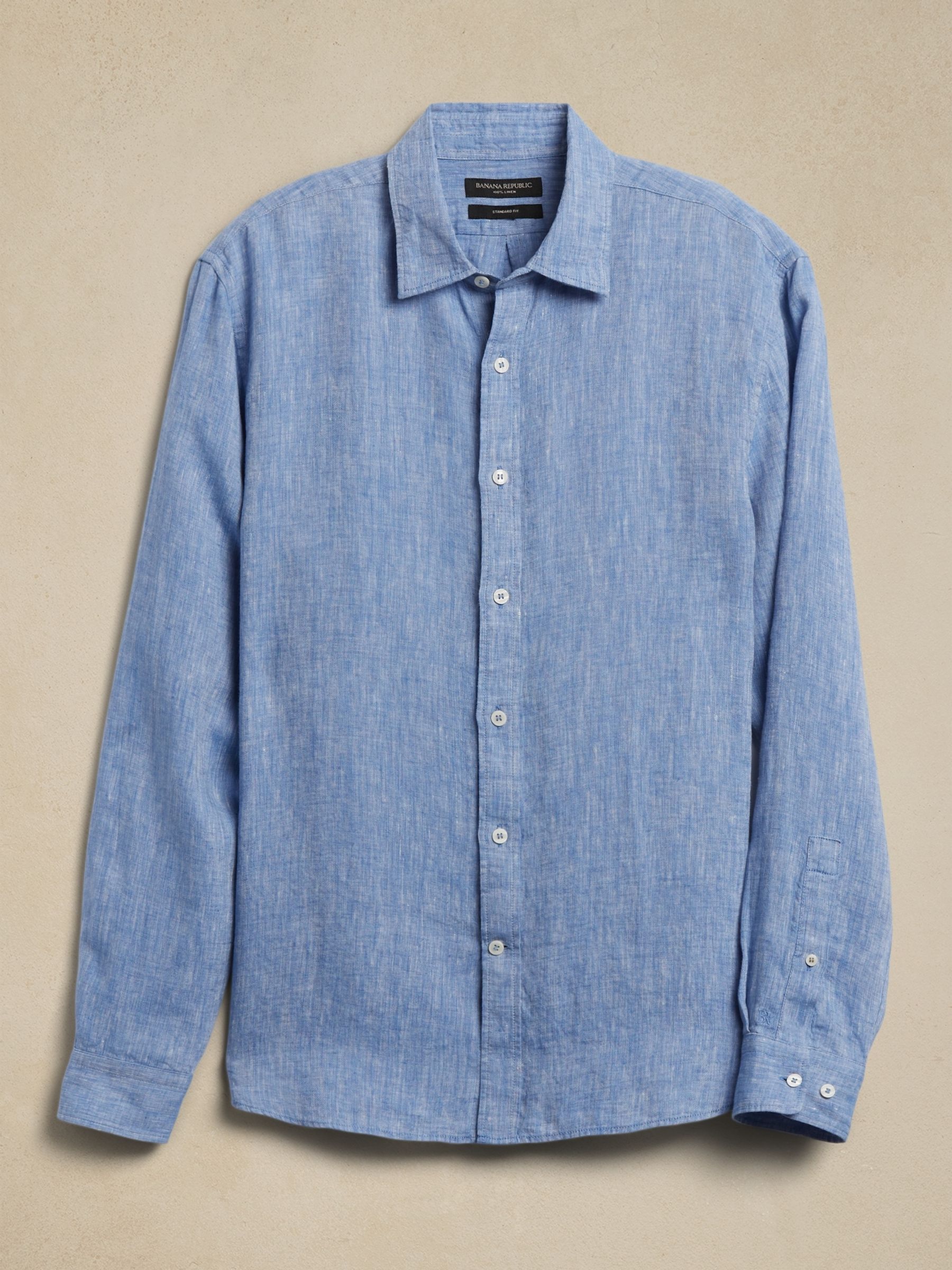Banana Republic Blue Castello Linen Shirt - Image 4 of 4