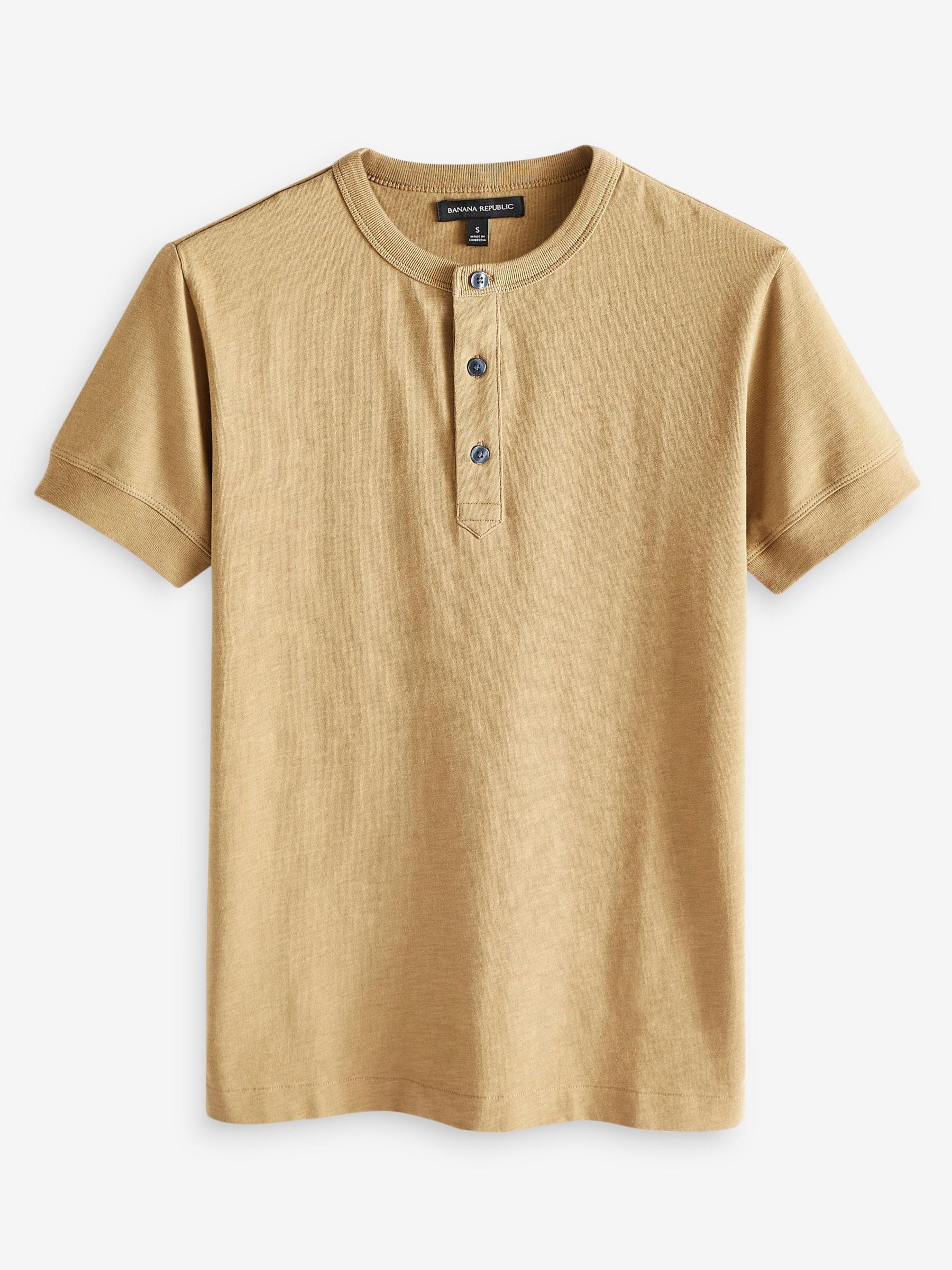 Banana Republic Brown Rugged Slub Henley T-Shirt - Image 2 of 2