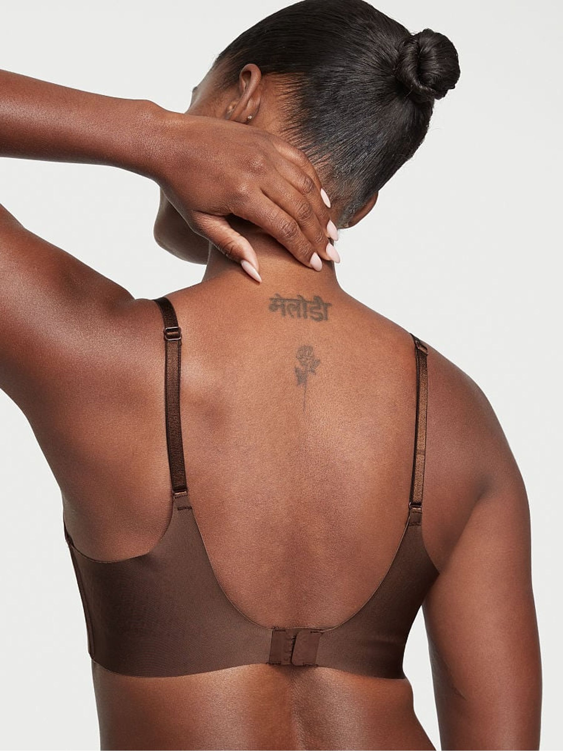 Ganache Brown Plunge Low Back Bra - Image 2 of 4