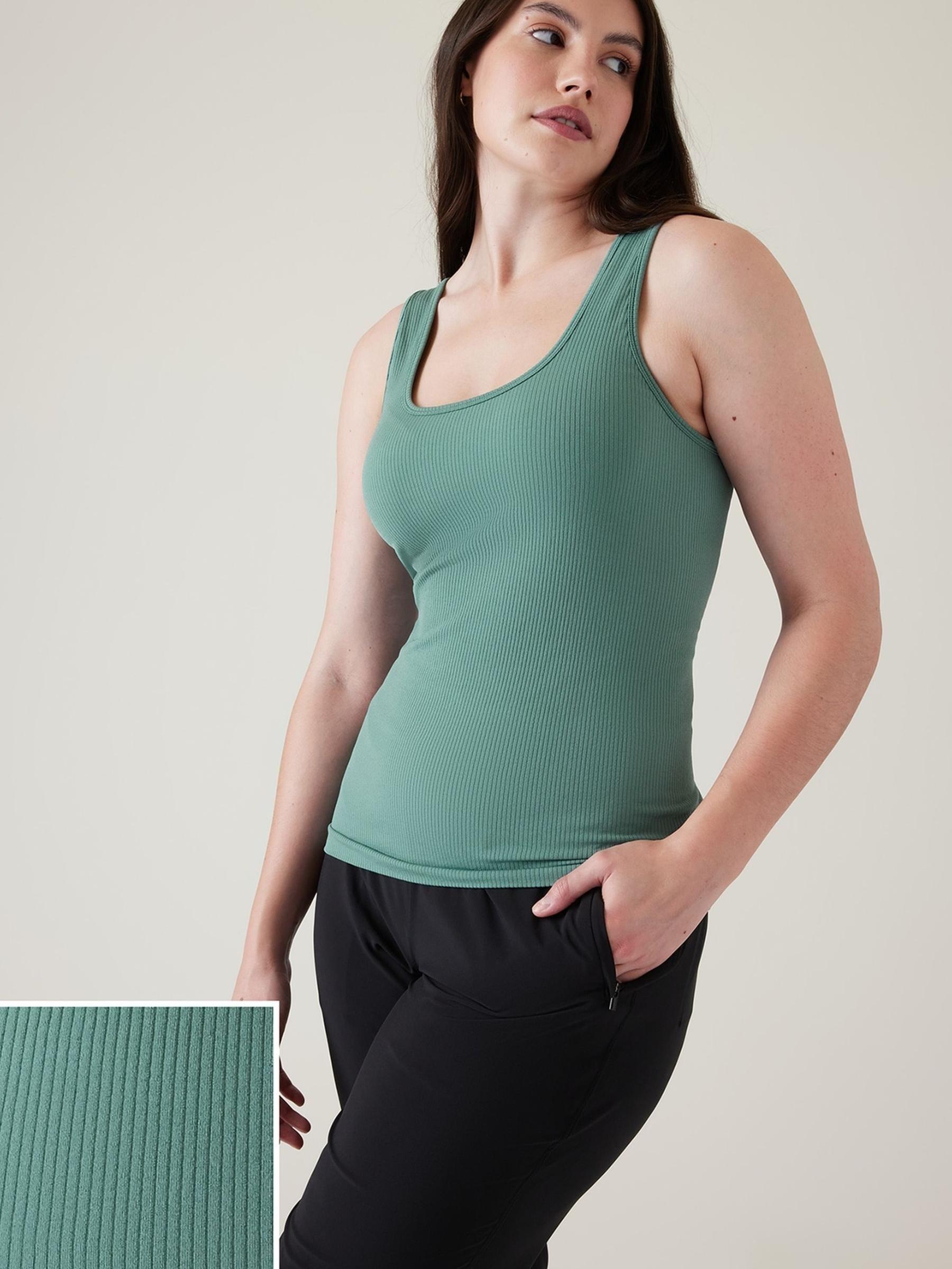 Athleta Green Scoop Neck Seamless Tank Top - Image 4 of 6